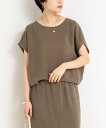 NOLLEY'S 《セットアップ対応》ウォッシャブルシルキーキュプラフレンチブラウス ノーリーズ トップス シャツ・ブラウス グレー ブラウン【送料無料】