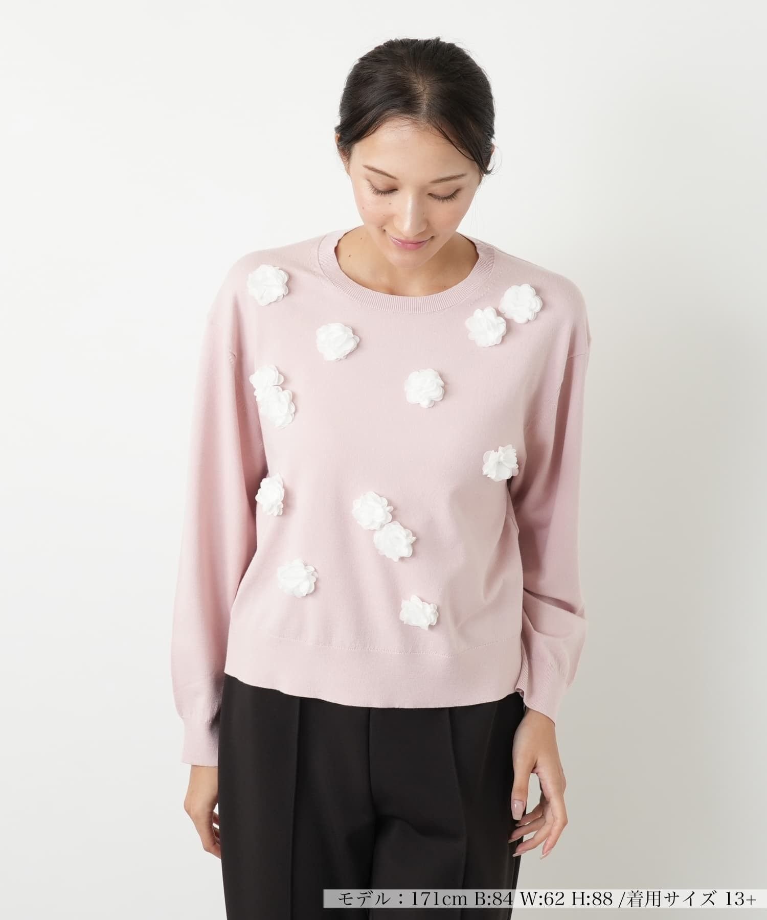 【SALE／60%OFF】Leilian PLUS HOUSE セーター【NEMIKA】 レリアン　プラスハウス トップス ニット ブラック ピンク グレー【送料無料】