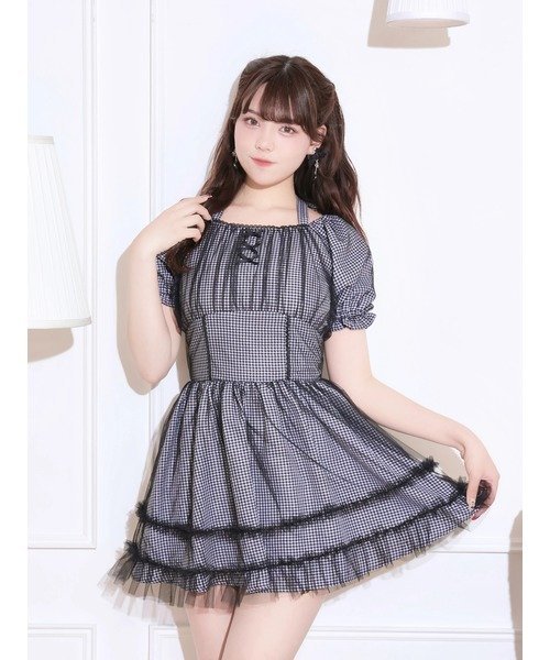 NOEMIE ドーリーチュールフリルバックリボンワンピース ノエミー ワンピース・ドレス ワンピース ピンク
