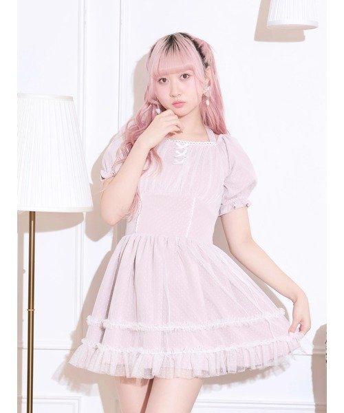 NOEMIE ドーリーチュールフリルバックリボンワンピース ノエミー ワンピース・ドレス ワンピース ピンク【送料無料】