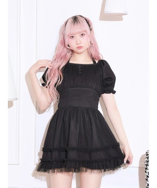 NOEMIE ドーリーチュールフリルバックリボンワンピース ノエミー ワンピース・ドレス ワンピース ピンク