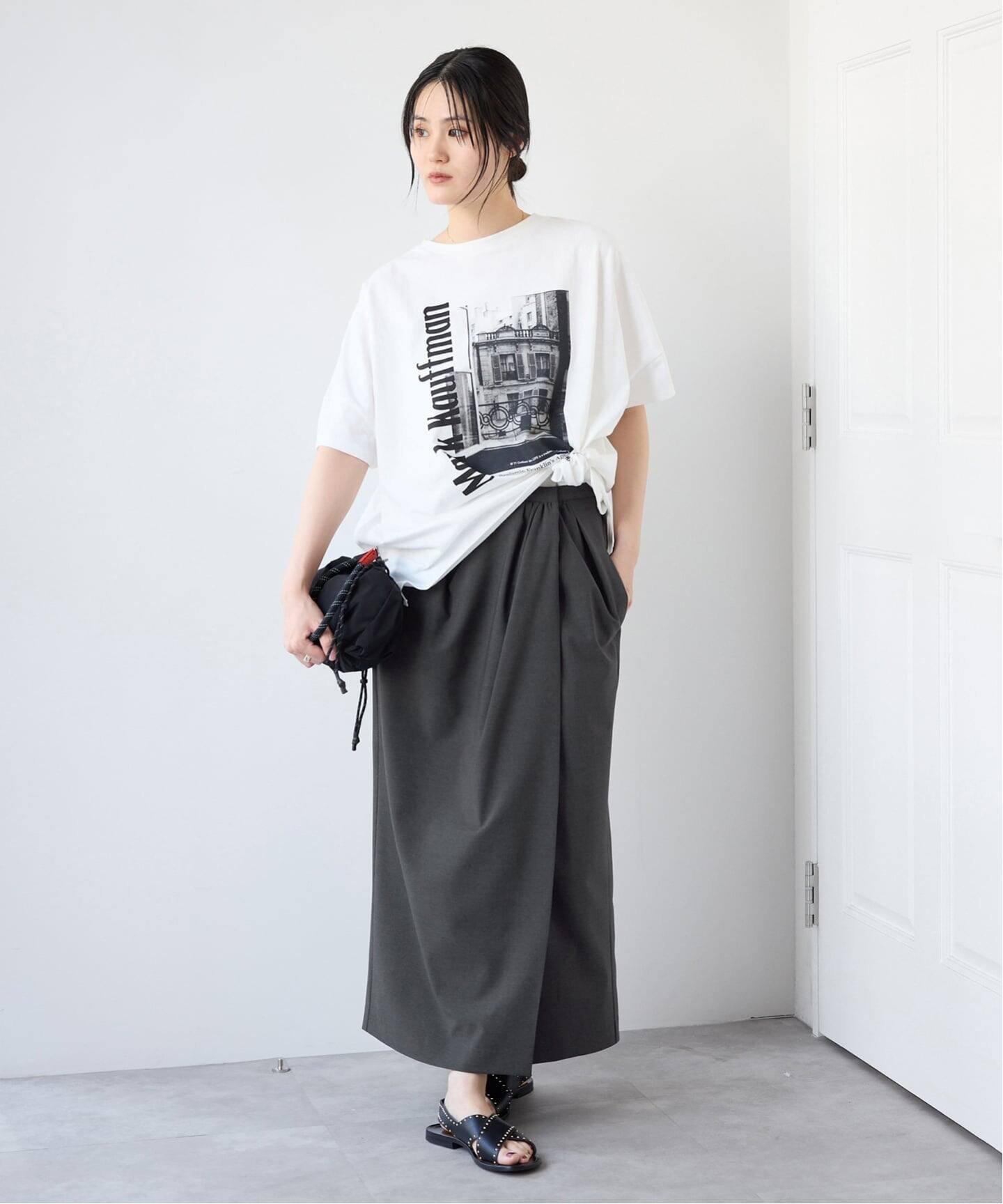 IENA アシンメトリーIラインスカート イエナ スカート ロング・マキシスカート グレー ベージュ