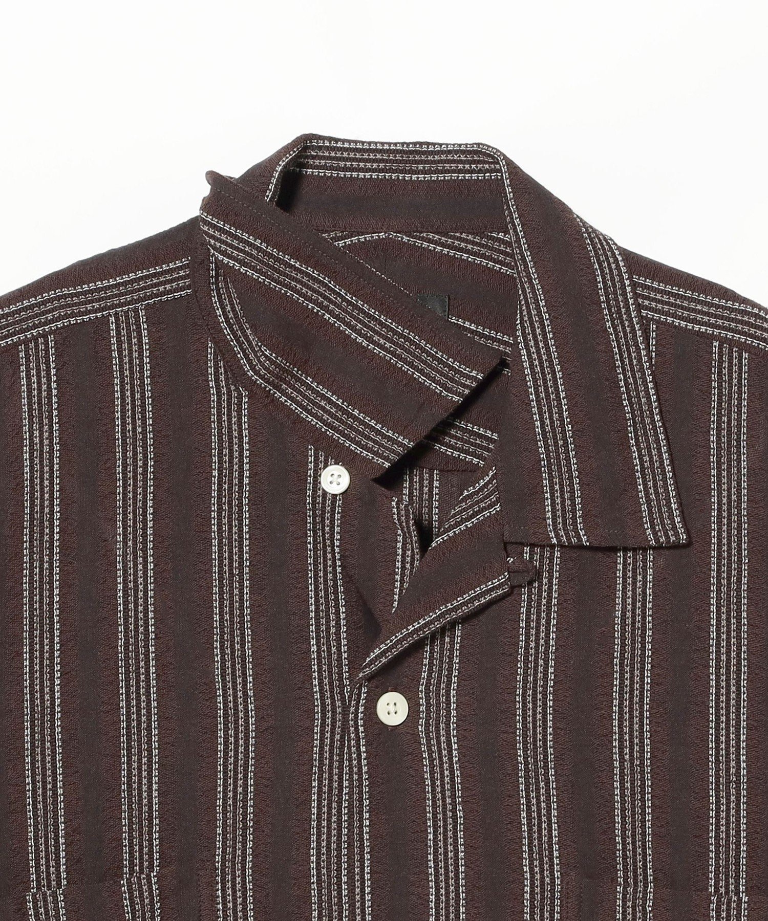 BEAMS PLUS MOJITO / ABSHINTH SHIRT Stripe ビームス メン トップス シャツ・ブラウス ブラウン【送料無料】
