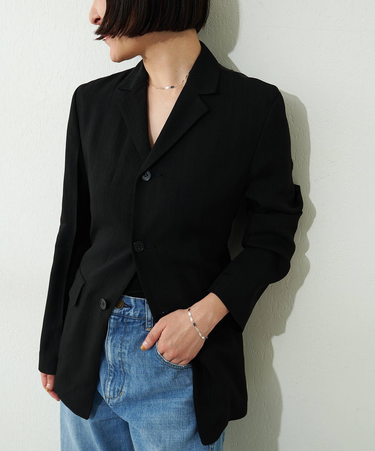 Whim Gazette 【GEMINI】コンビジャケット ウィム ガゼット ジャケット・アウター テーラードジャケット・ブレザー ブラック ベージュ