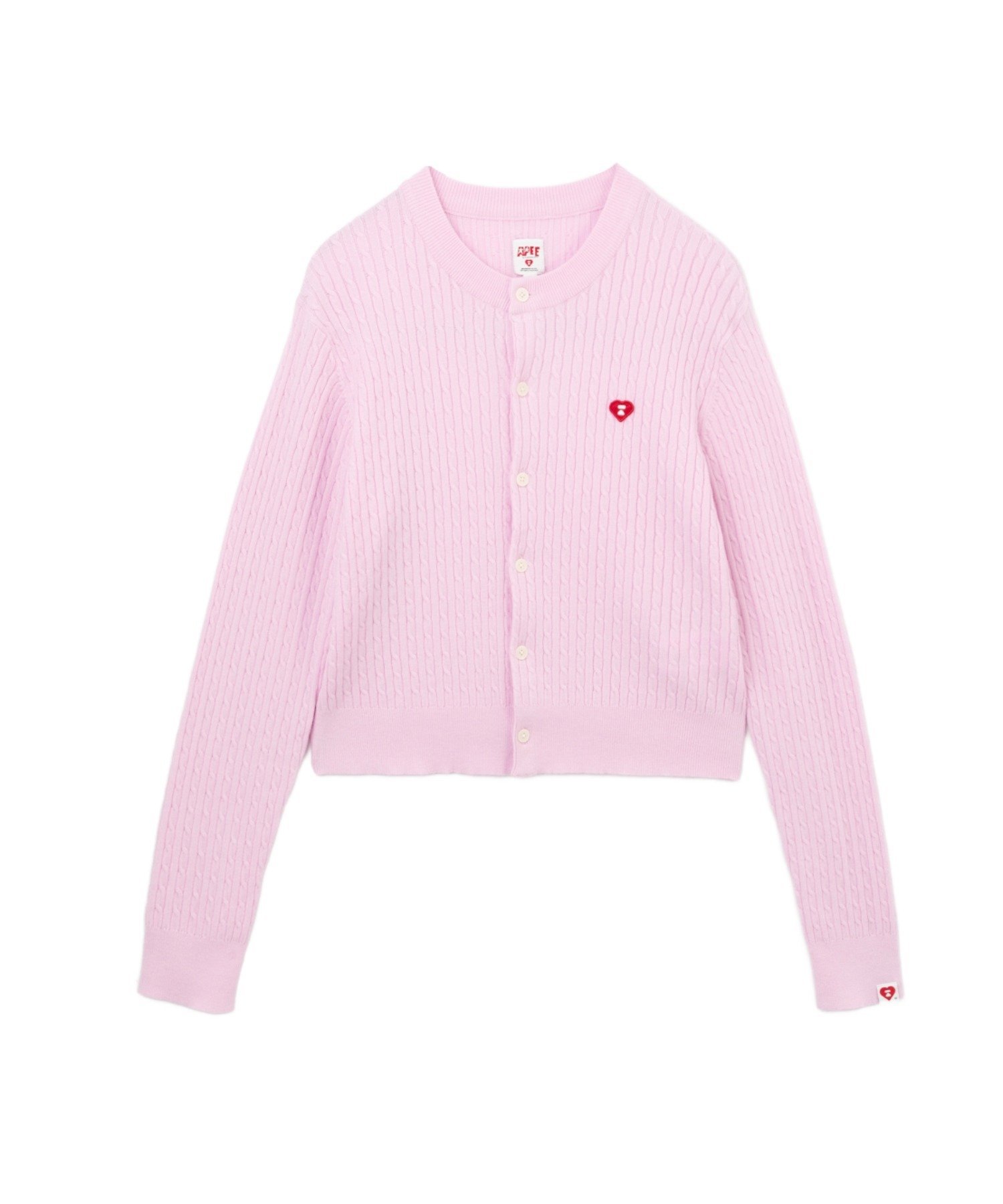 A BATHING APE HEART BADGE CARDIGAN #3 ア ベイシング エイプ トップス ニット ピンク【送料無料】