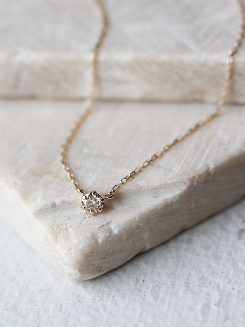 cui-cui シャンパンダイヤモンド 0.1ct ネックレス