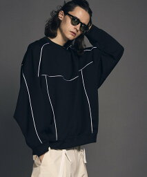 MAISON SPECIAL Prime-Over Cardboard Knit Crew Neck Track Pullover メゾンスペシャル トップス スウェット・トレーナー ブラック ホワイト ブラウン【送料無料】