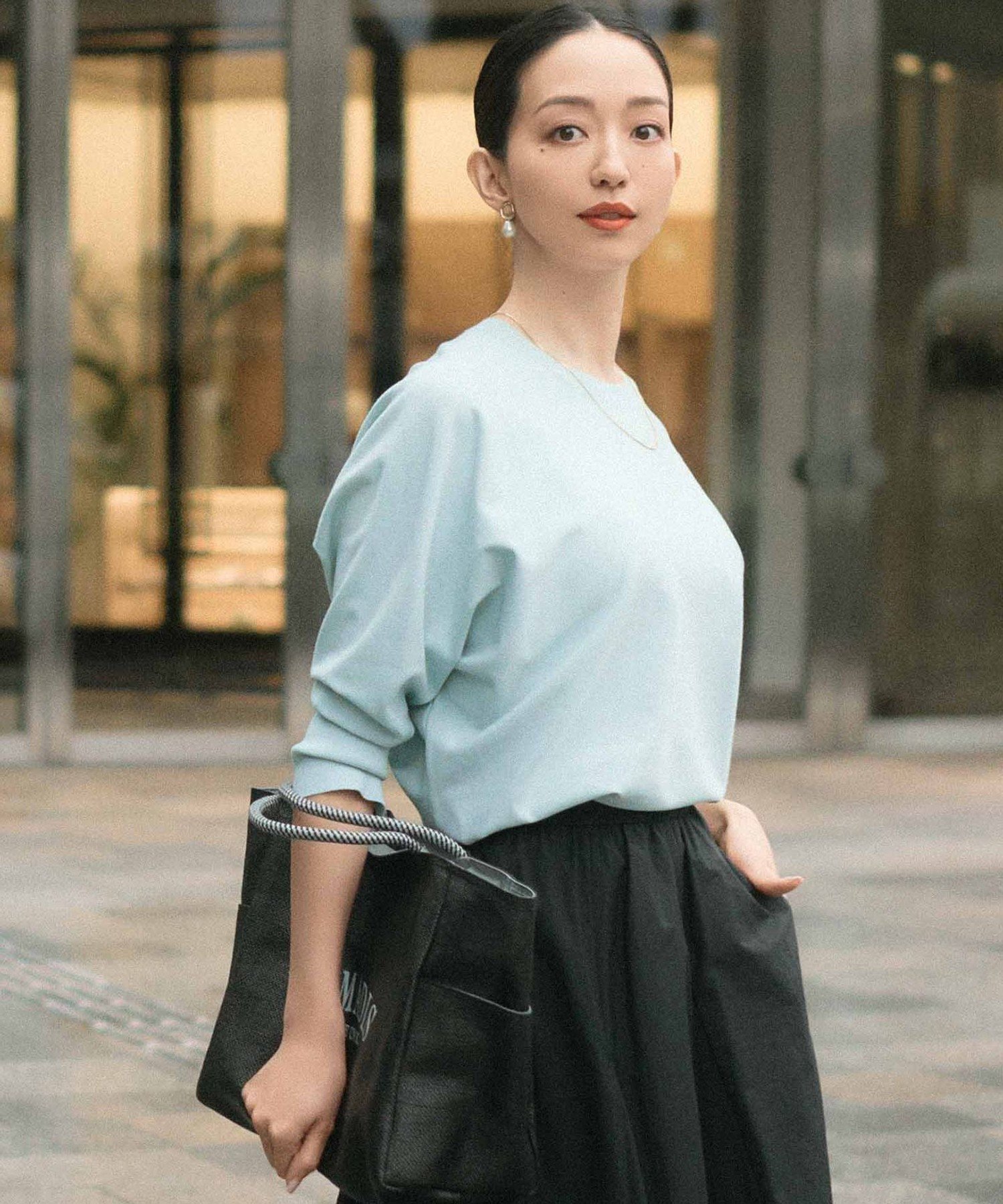 【SALE／30%OFF】23区 L 【洗える】コンフォートストレッチ ドルマン ニット ニジュウサンク トップス ニット ベージュ グリーン ブルー ネイビー オレンジ【送料無料】