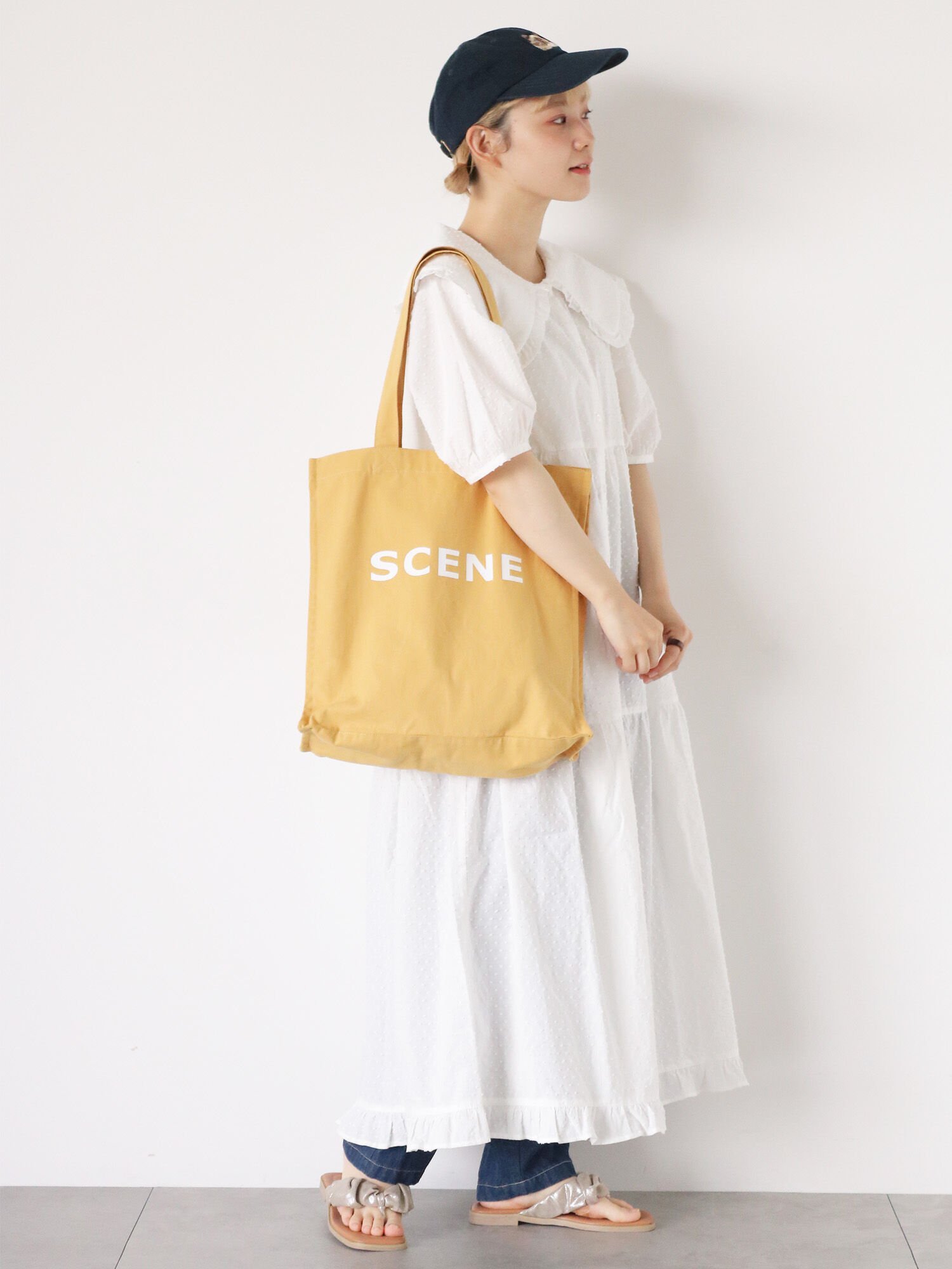 【SALE／44%OFF】ehka sopo カットドビービッグ襟ワンピース エヘカソポ ワンピース・ドレス ワンピース ホワイト グリーン ブラック【送料無料】のサムネイル