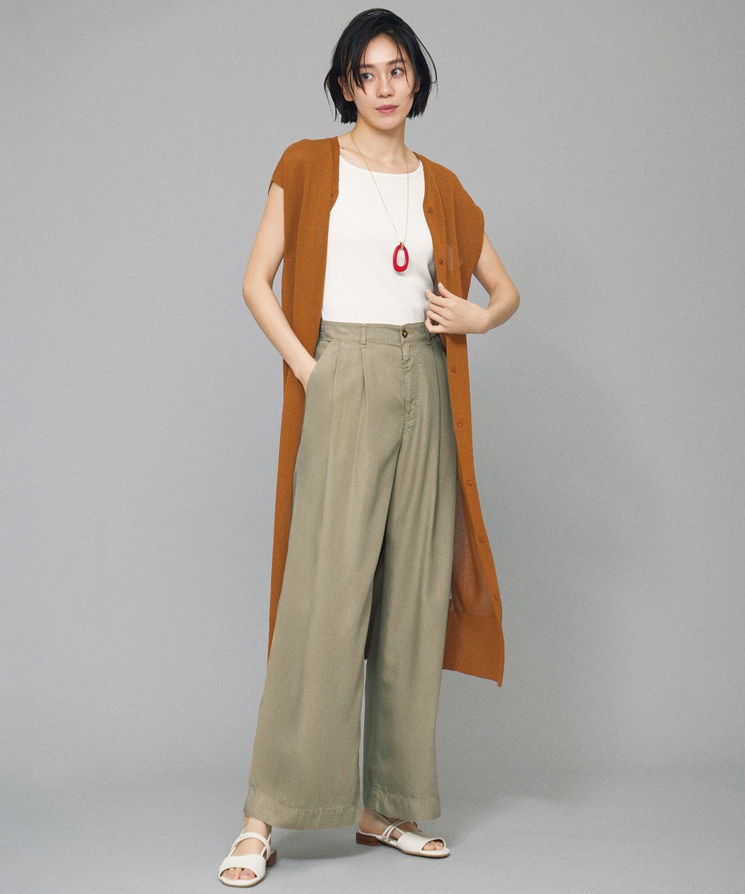 【SALE／30%OFF】自由区 【カタログ掲載・洗える】ペーパーブレンドニット ジレ ジユウク トップス ベスト・ジレ ブラック【送料無料】 stylife-14626503 Rakuten Fashion サンプル画像3