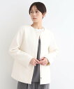 【SALE/60%OFF】INDIVI 【トレンド◎/ウール混】ループジャージ ノーカラーコート インディヴィ ジャケット・アウター その他のジャケット・アウタ...