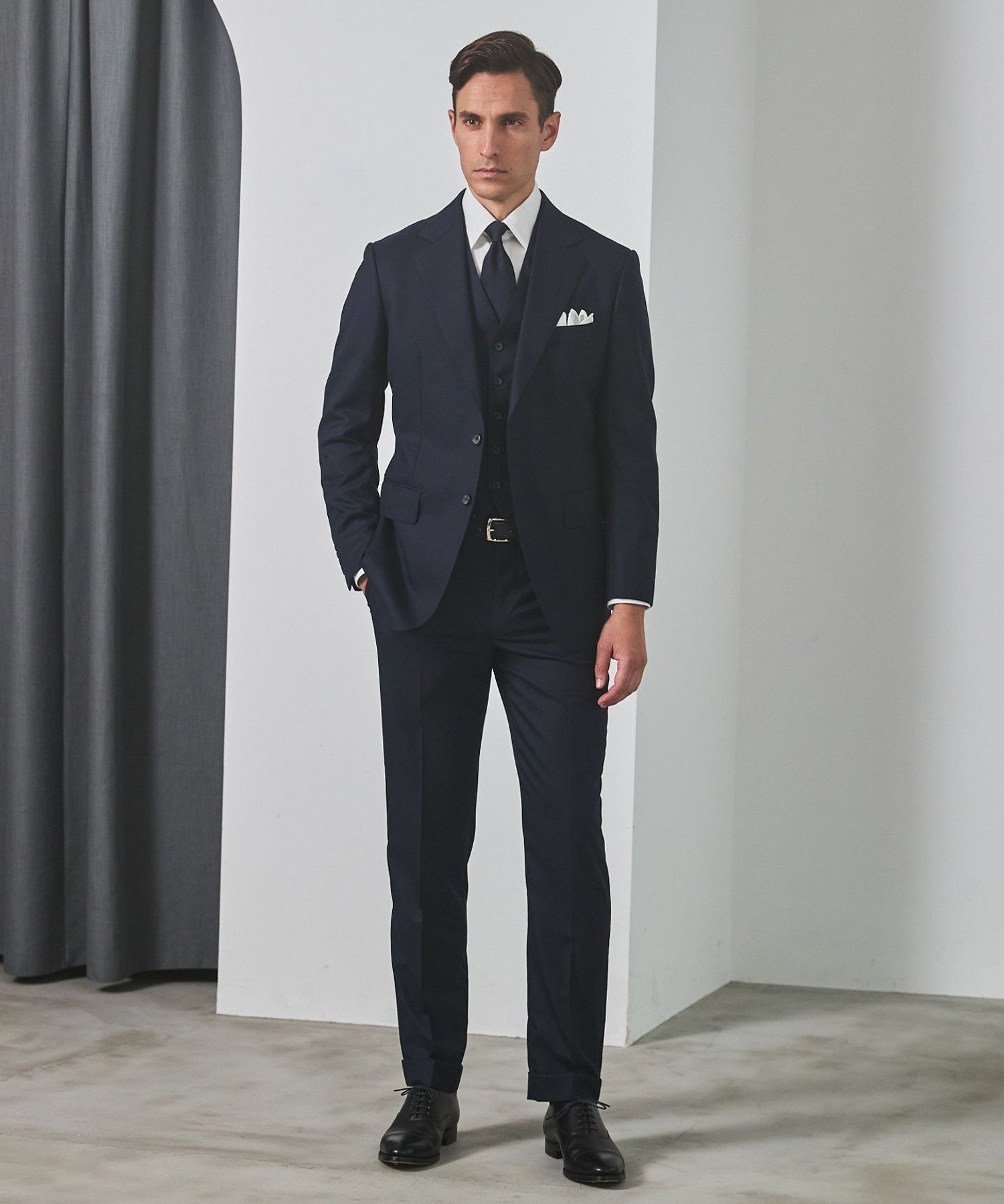 【SALE/20%OFF】GOTAIRIKU シワになりにくい【御幸毛織/みゆきけおり】Superior160s 3ピーススーツ(ネイビー) ゴタイリク スーツ...