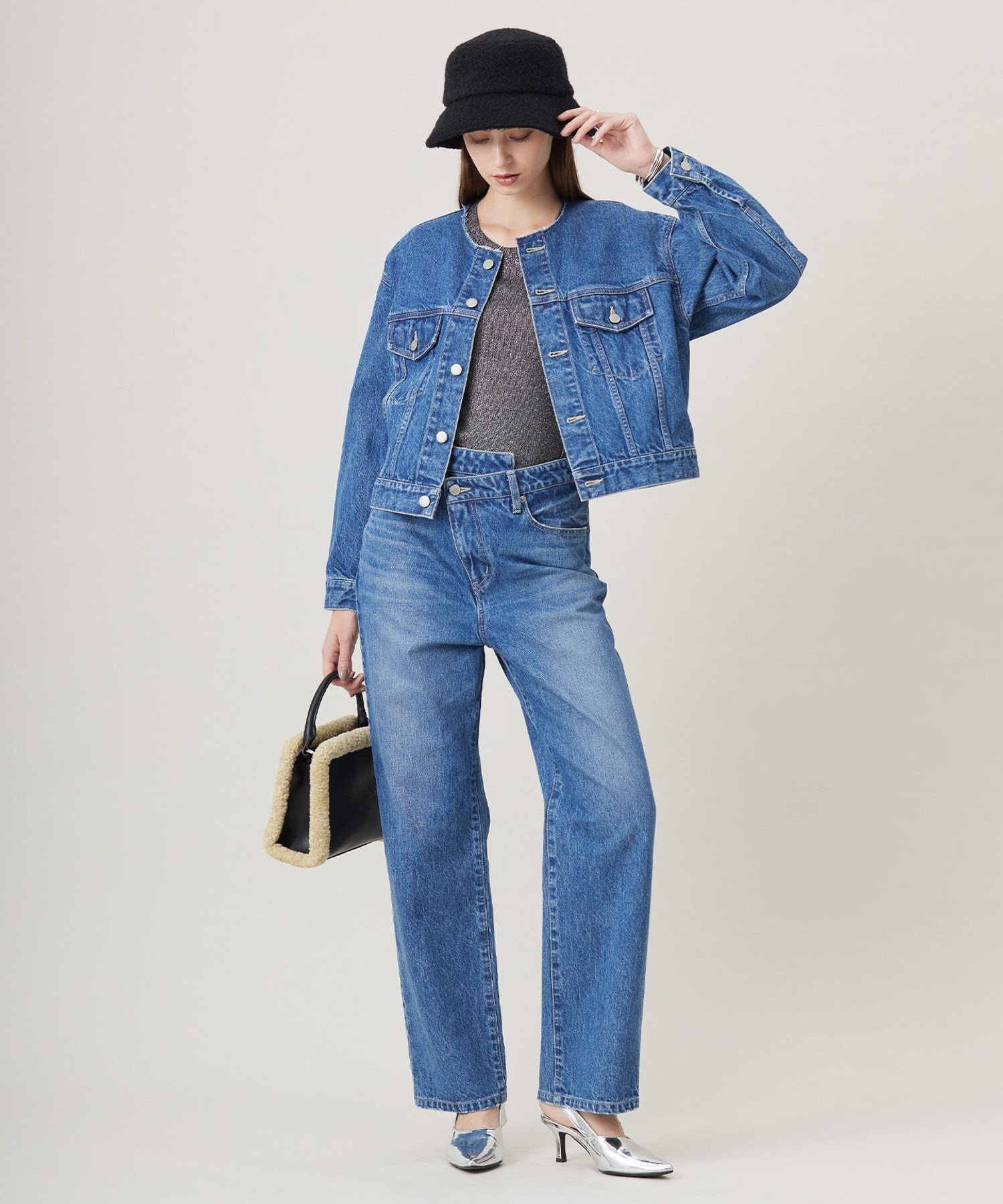 ICB 【CLASSY.1月号掲載・洗える】ウォーターリサイクルデニム ジャケット アイシービー ジャケット・アウター デニムジャケット