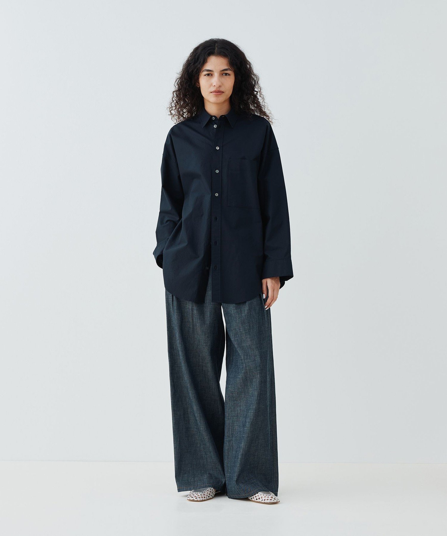 【SALE／30%OFF】GALERIE VIE プレミアムオックス ワイドスリーブ シャツ トゥモローランド トップス シャツ・ブラウス ホワイト ネイビー【送料無料】