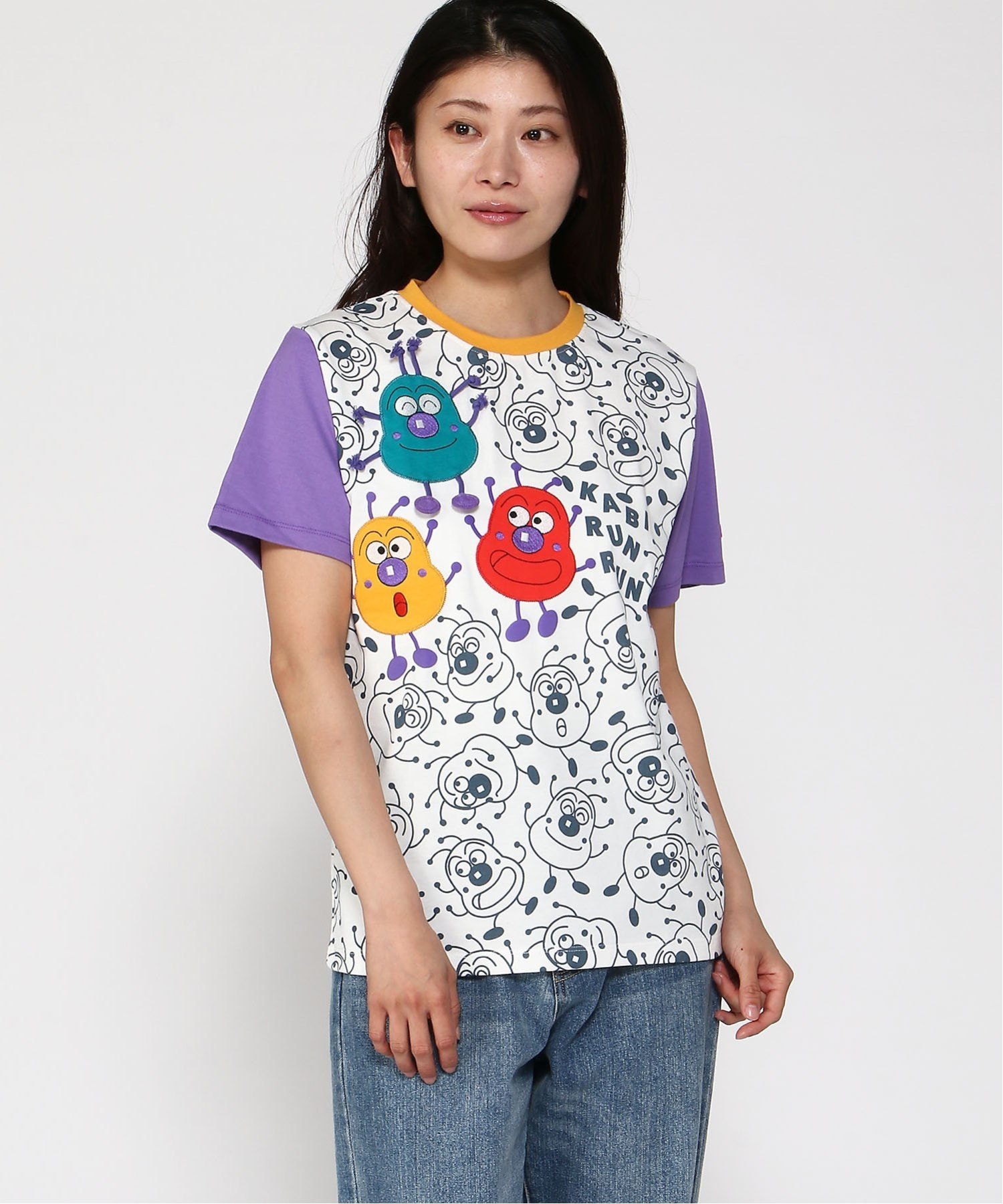 ANPANMAN KIDS COLLECTION/(W)かびるんるん手足ぶらぶら半袖Tシャツ アンパンマンキッズコレクション トップス カットソー・Tシャツ ホワイト
