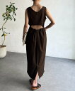 【SALE/69%OFF】Chez toi Iラインワンピース シェトワ ワンピース・ドレス その他のワンピース・ドレス グリーン ブラウン