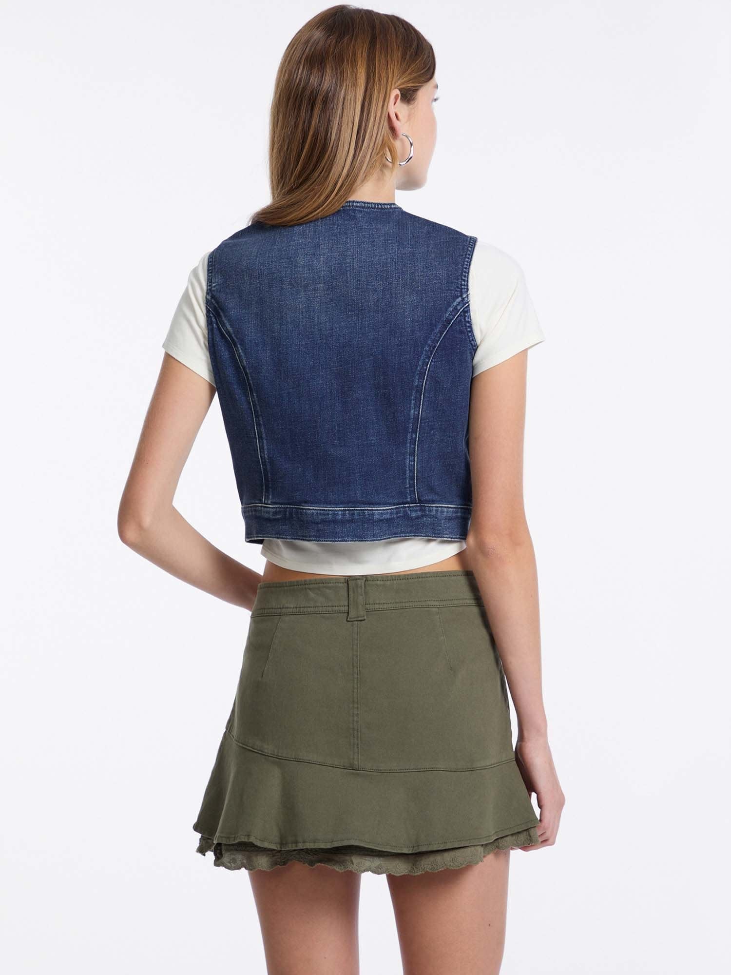 【SALE／50%OFF】GUESS Originals GUESS Originals デニム ベスト (W)Denim Top ゲス ジャケット・アウター デニムジャケット ブルー【送料無料】