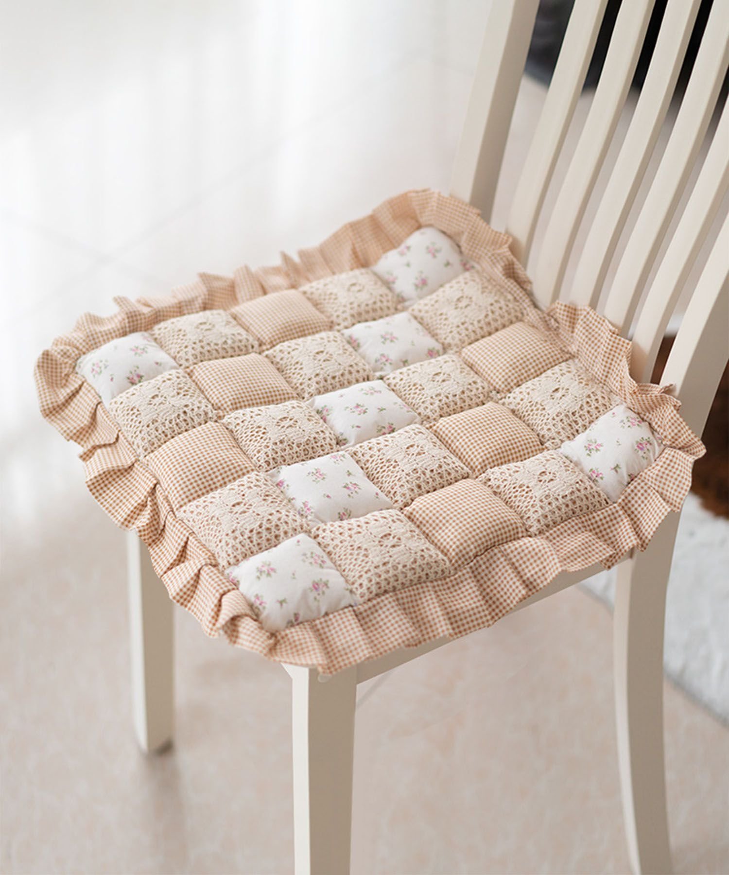aimoha home aimoha home/コットンキルティングふわふわ椅子マット アイモハ インテリア・生活雑貨 クッション・クッションカバー ベージュ レッド ブルー