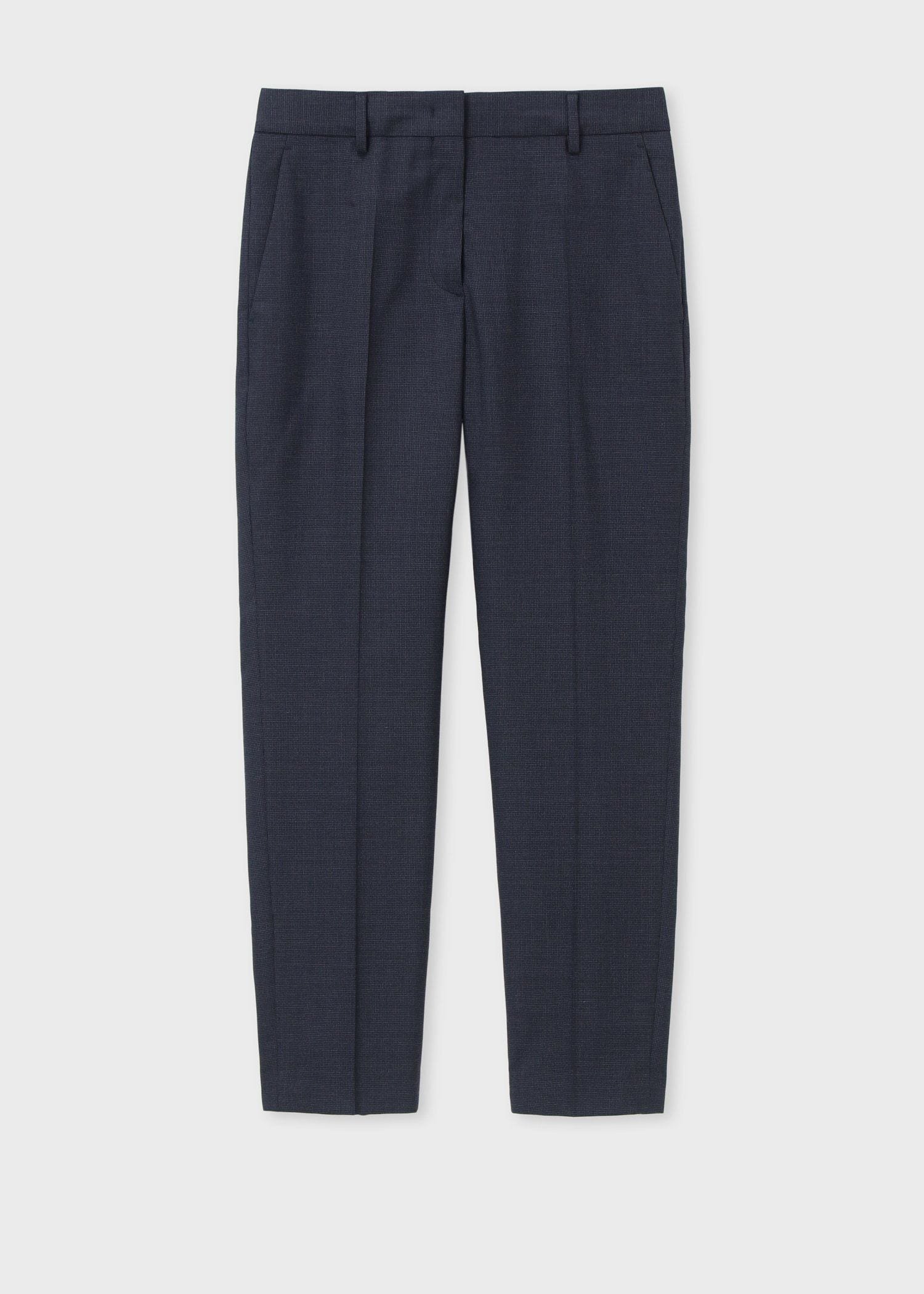 【SALE／30%OFF】Paul Smith ウィメンズ マイクロ ハウンドトゥース テーパードパンツ ポール・スミス パンツ その他のパンツ ネイビー グレー【送料無料】