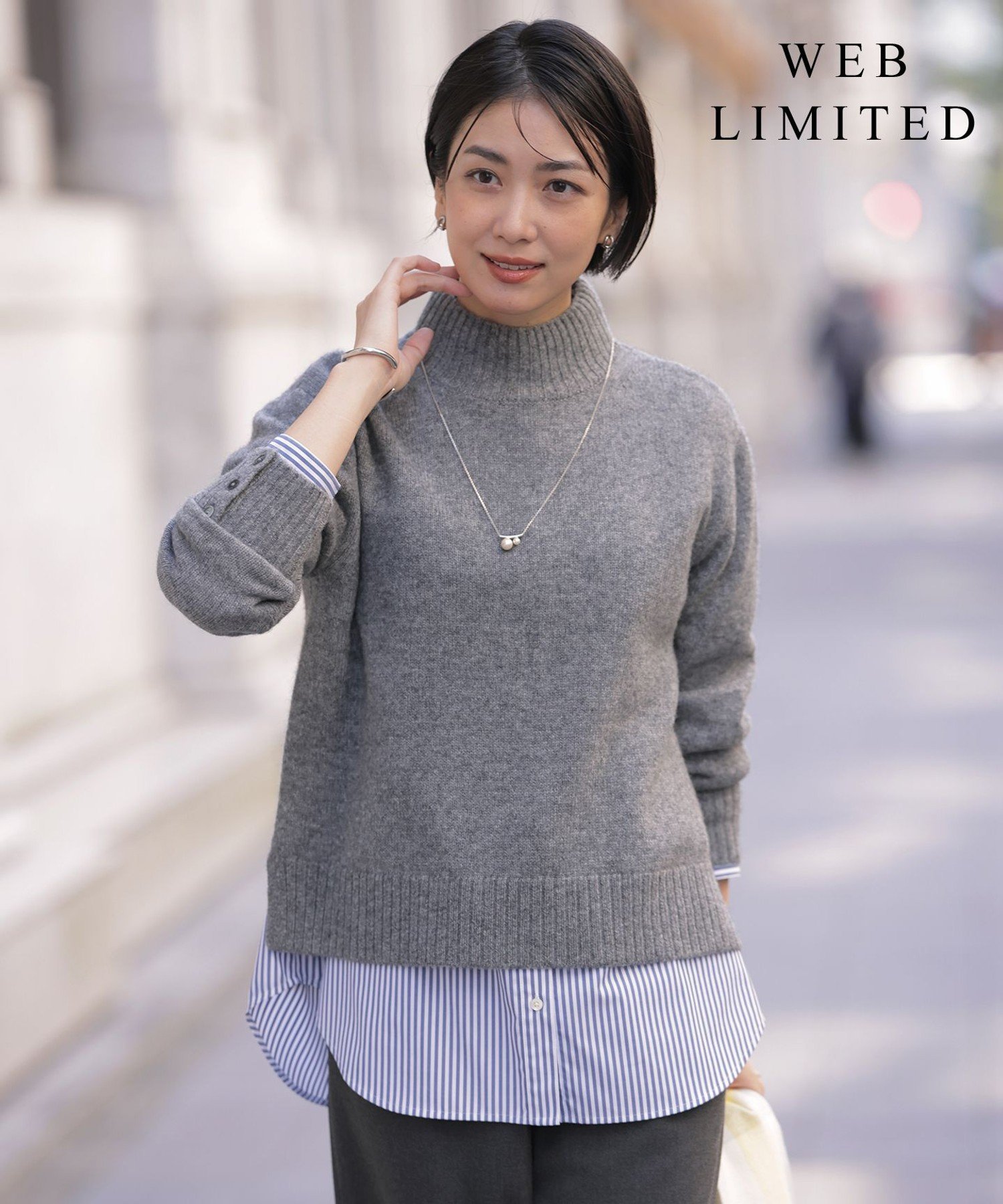 【SALE／30%OFF】J.PRESS LADIES L 【WEB限定】YAK BLEND ハイネック ニット ジェイプレス トップス ニット ベージュ ブラウン グレー グリーン【送料無料】