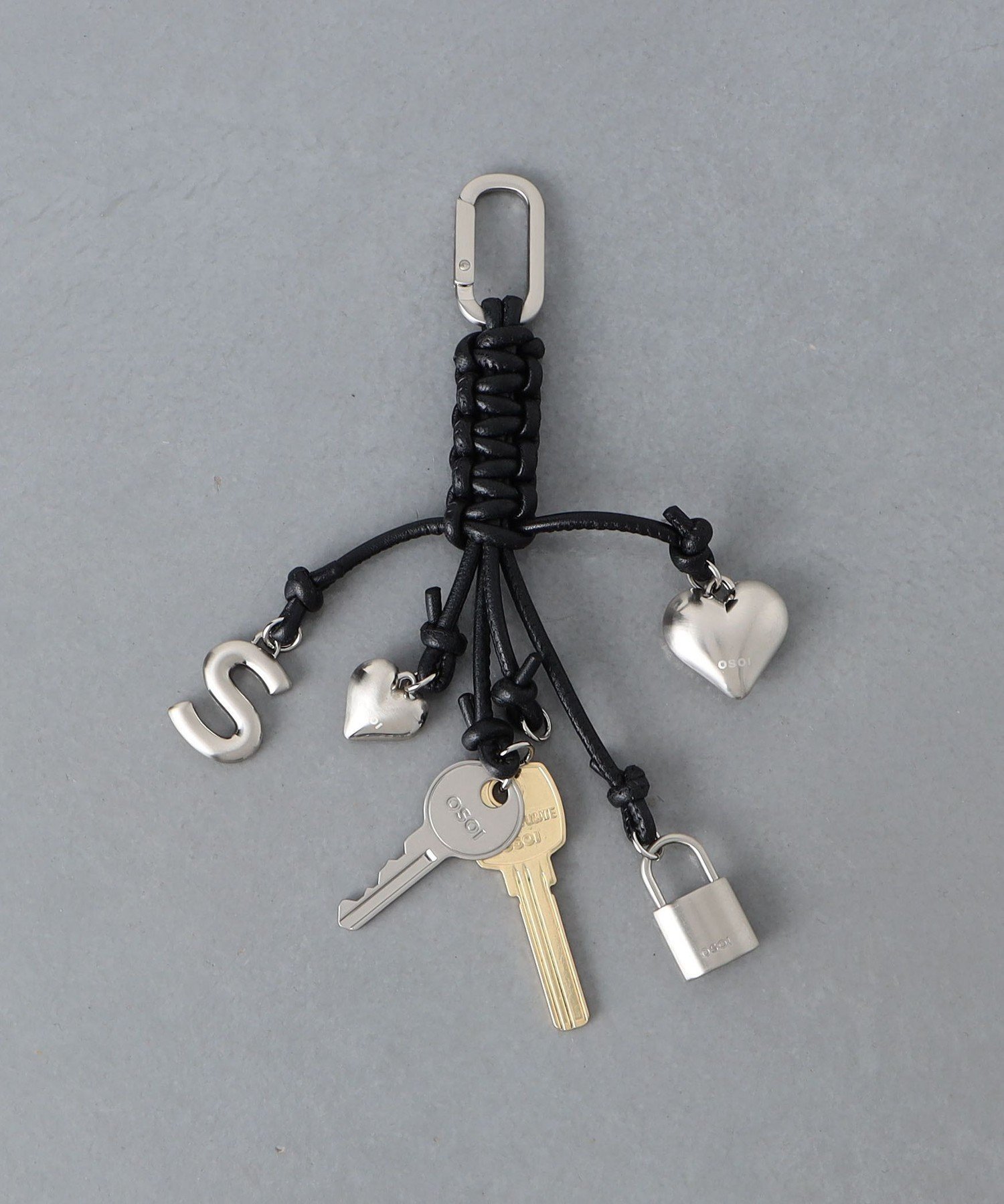 OSOI 【別注】<OSOI>ロープ キーリング BLACK ユナイテッドアローズ ファッション雑貨 チャーム・キーチェーン ブラック【送料無料】