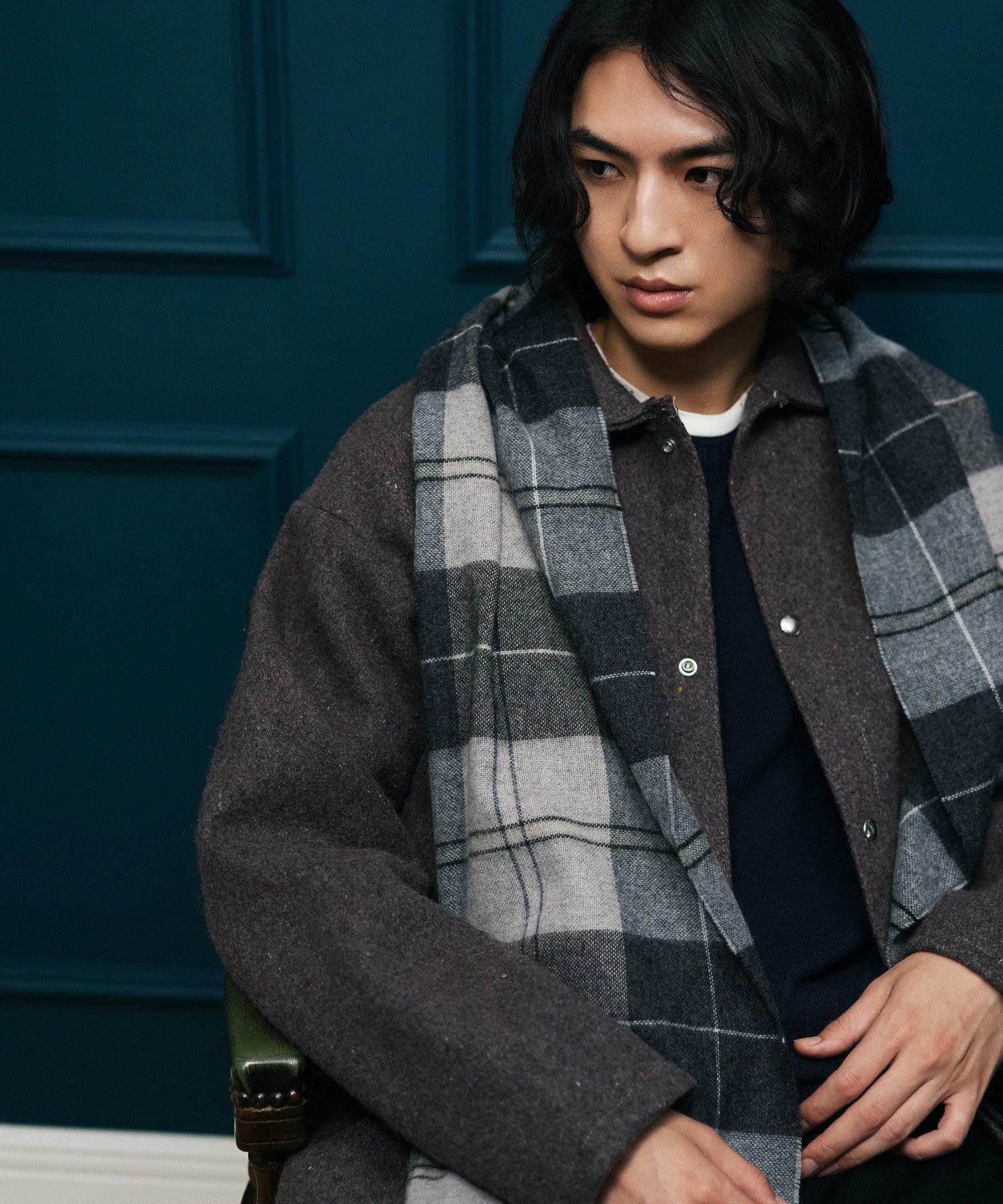 KATHARINE HAMNETT LONDON KATHARINE HAMNETT LONDON ｜ カシミア100% チェックマフラー (KHS-25002) リバースプロジェクトストア ファッション雑貨 マフラー・ストール・ネックウォーマー ワインレッド ネイビー グレー【送料無料】