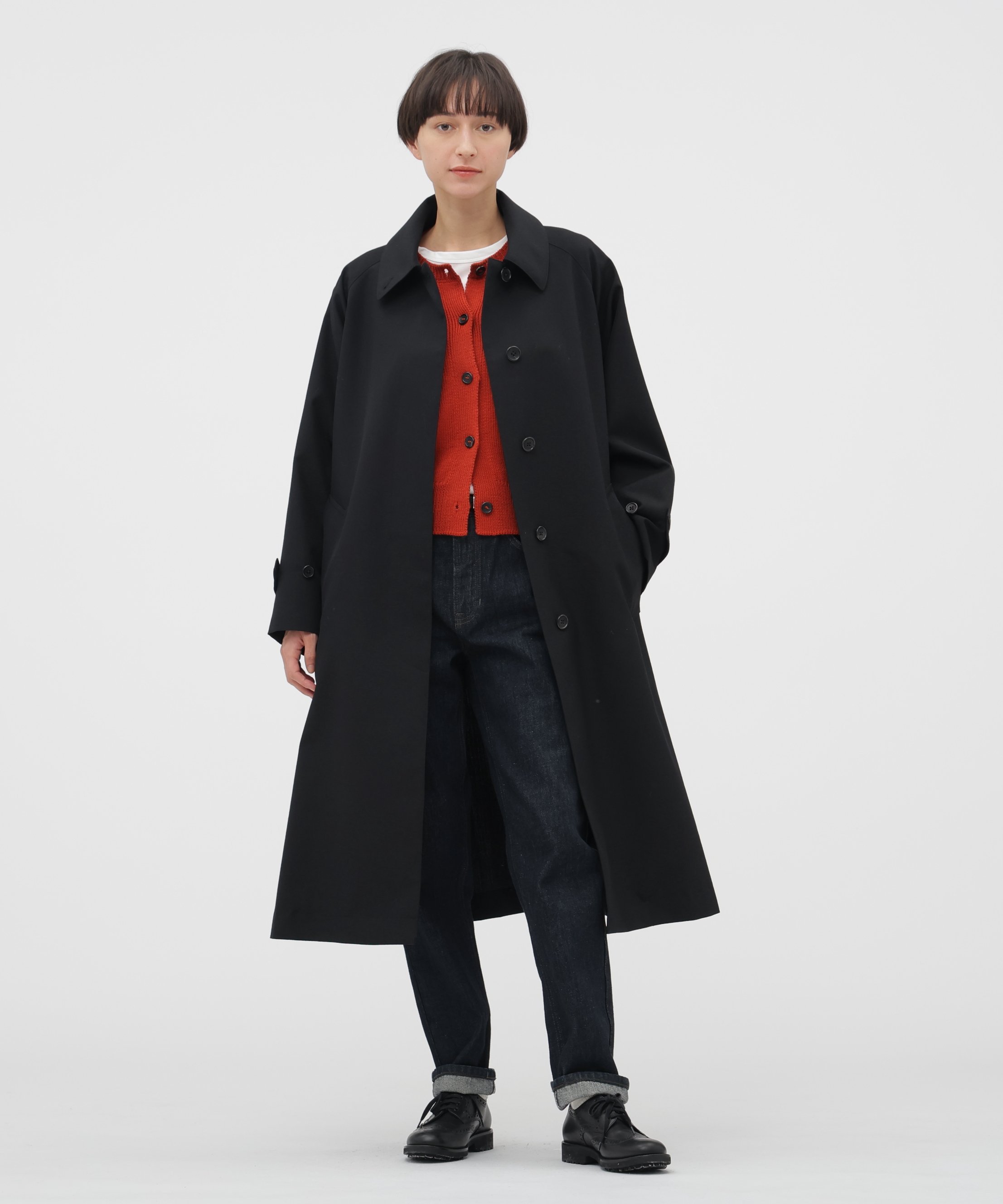 MARGARET HOWELL WOOL POPLIN COAT マーガレット・ハウエル ジャケット・アウター その他のジャケット・アウター ブラック