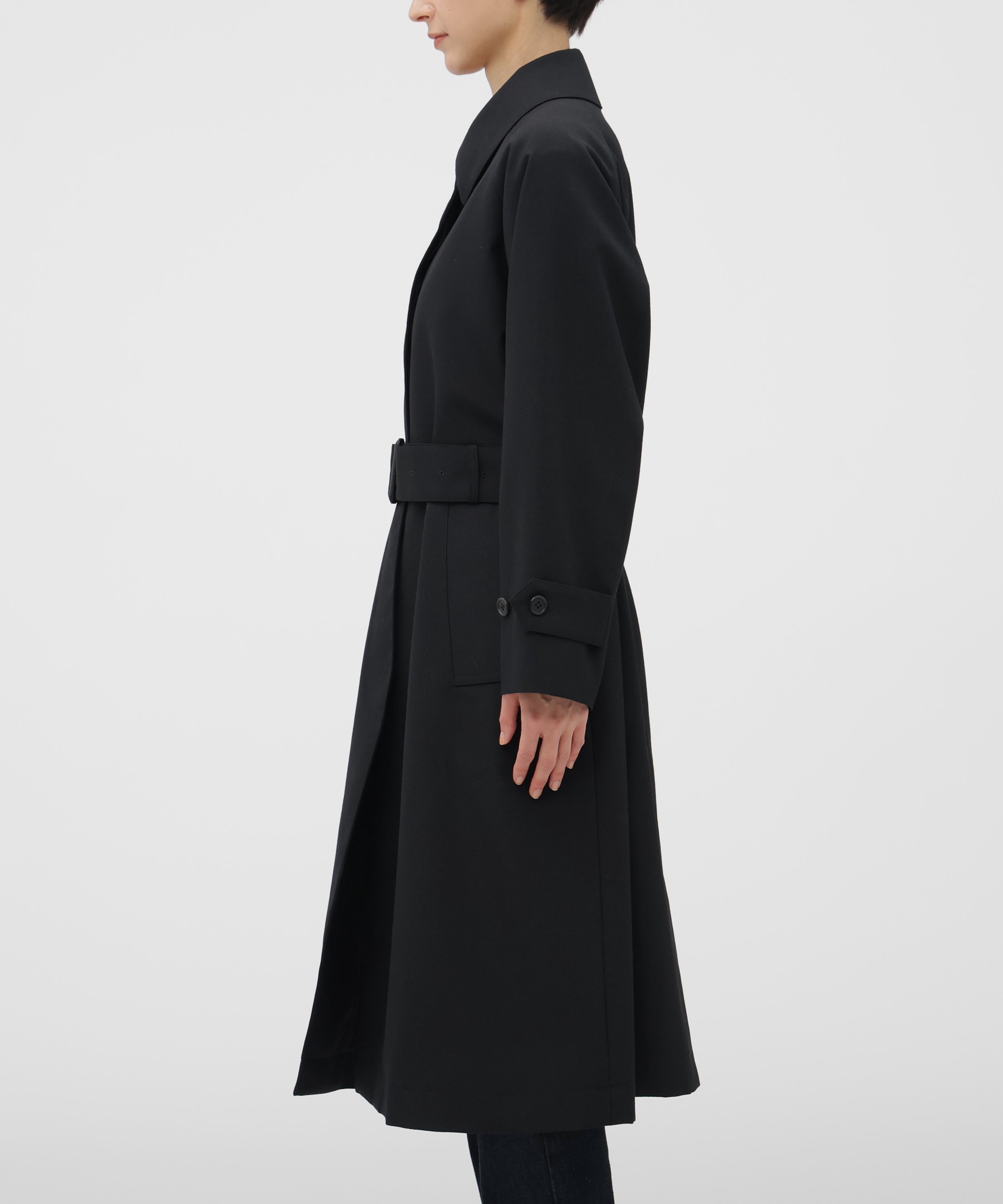 MARGARET HOWELL WOOL POPLIN COAT マーガレット・ハウエル ジャケット・アウター その他のジャケット・アウター ブラック