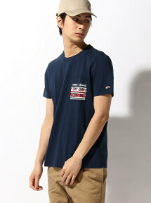 【SALE／30%OFF】TOMMY HILFIGER TOMMY HILFIGER(トミーヒルフィガー) グラフィック ポケット Tシャツ ロゴ Tee カットソー 半袖 Tシャツ メンズ トミーヒルフィガー トップス カットソー・Tシャツ ネイビー ホワイト レッド