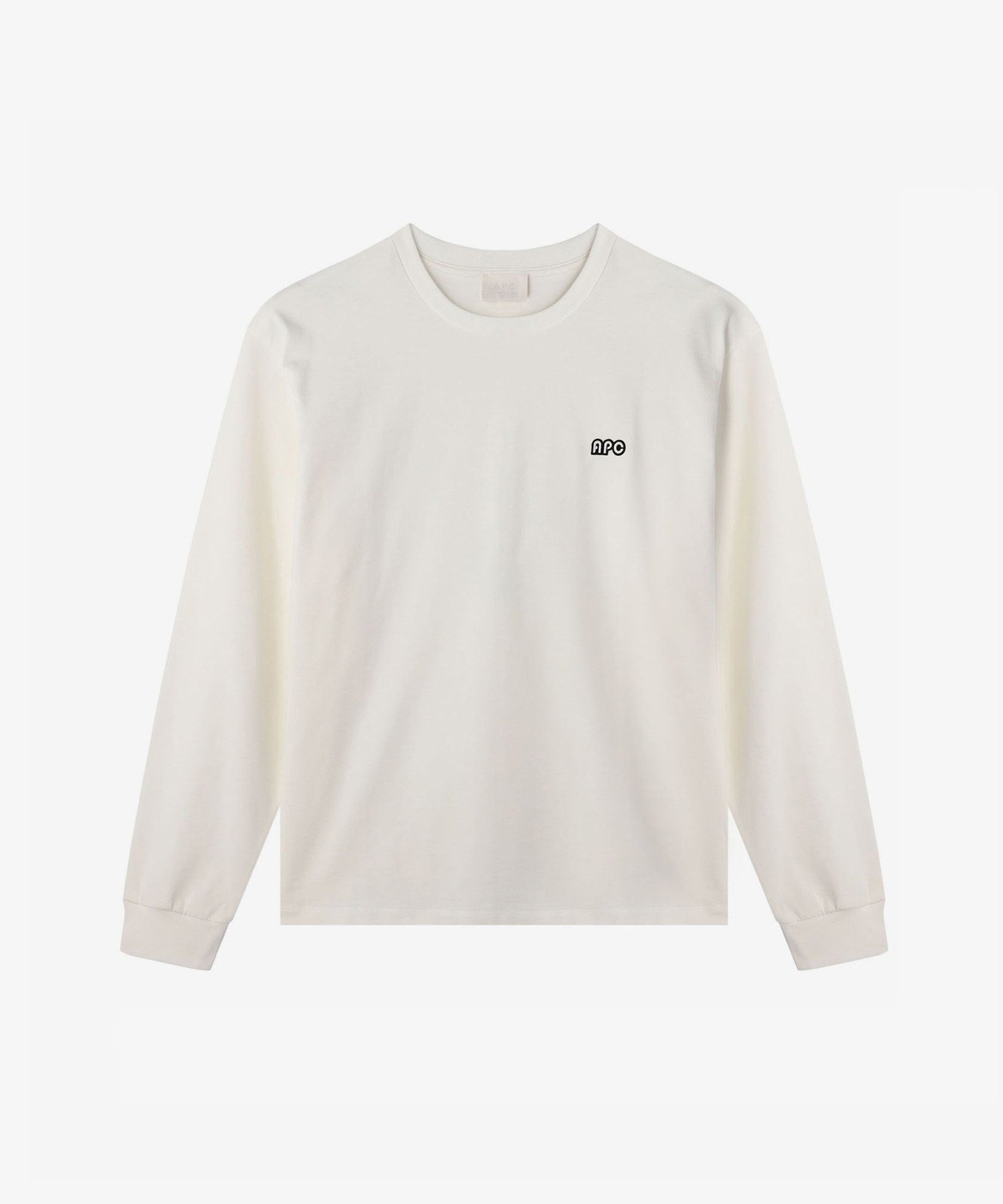 A.P.C. 406 ロゴパッチ付長袖Tシャツ アー・ぺー・セー トップス カットソー・Tシャツ ホワイト【送料無料】