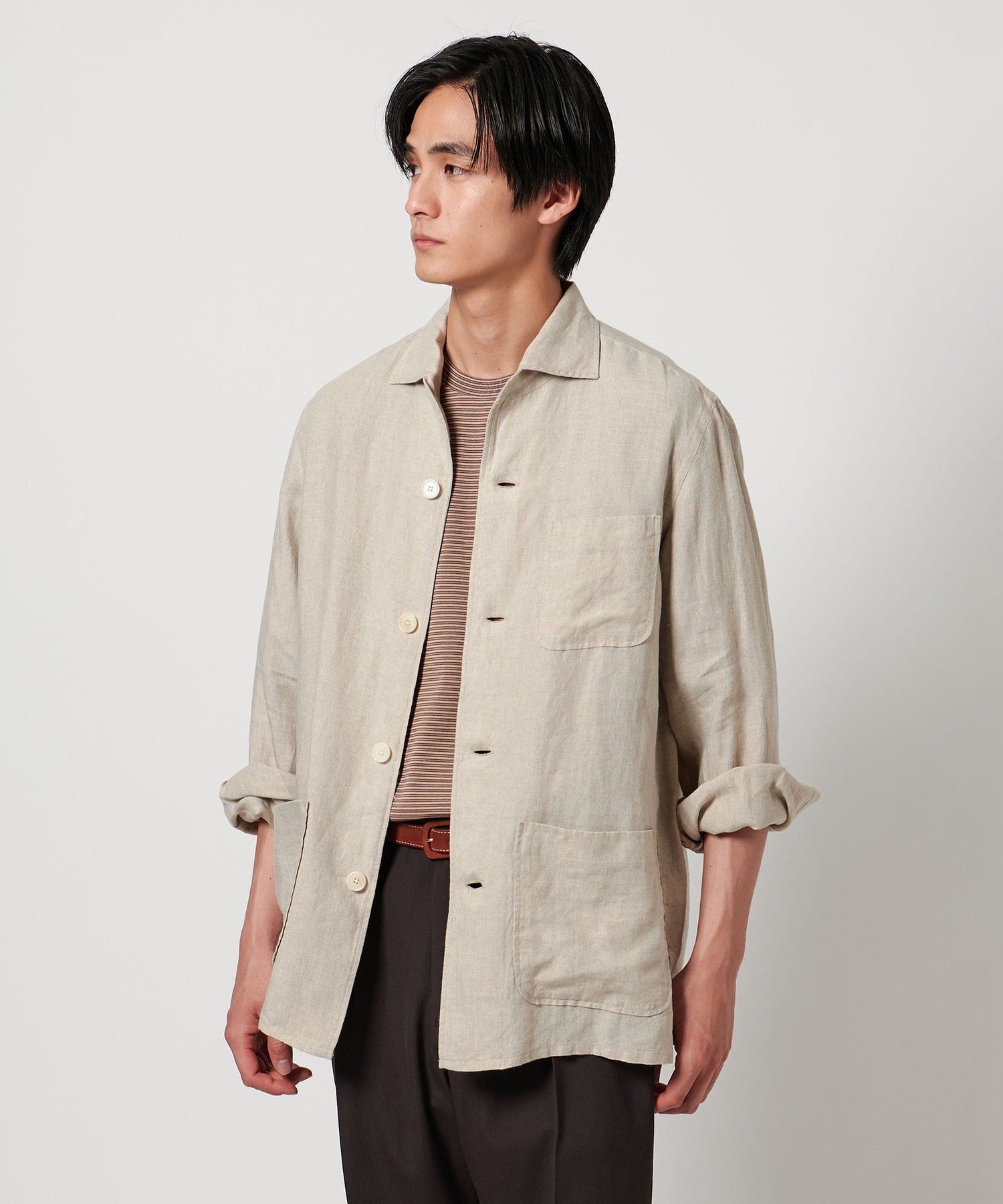 【SALE／40%OFF】UNITED ARROWS LIBECO リネン シャツジャケット ユナイテッドアローズ アウトレット トップス シャツ・ブラウス ホワイト【送料無料】