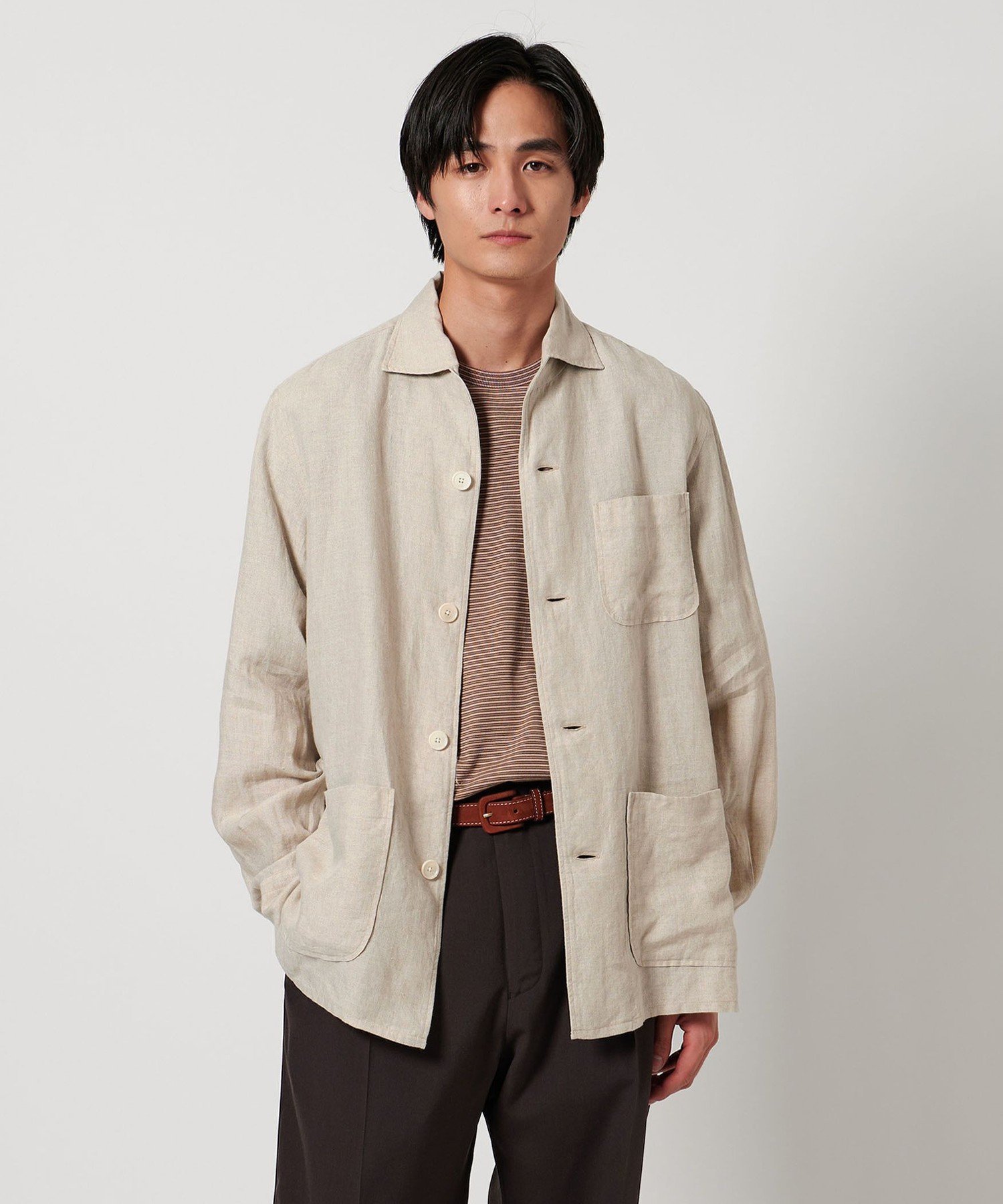 【SALE／40%OFF】UNITED ARROWS LIBECO リネン シャツジャケット ユナイテッドアローズ アウトレット トップス シャツ・ブラウス ホワイト【送料無料】