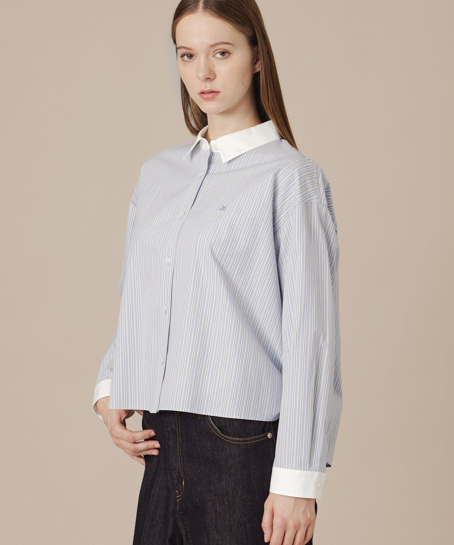 MACKINTOSH LONDON コットンタイプライターシャツ マッキントッシュ ロンドン トップス シャツ・ブラウス ブルー ホワイト【送料無料】