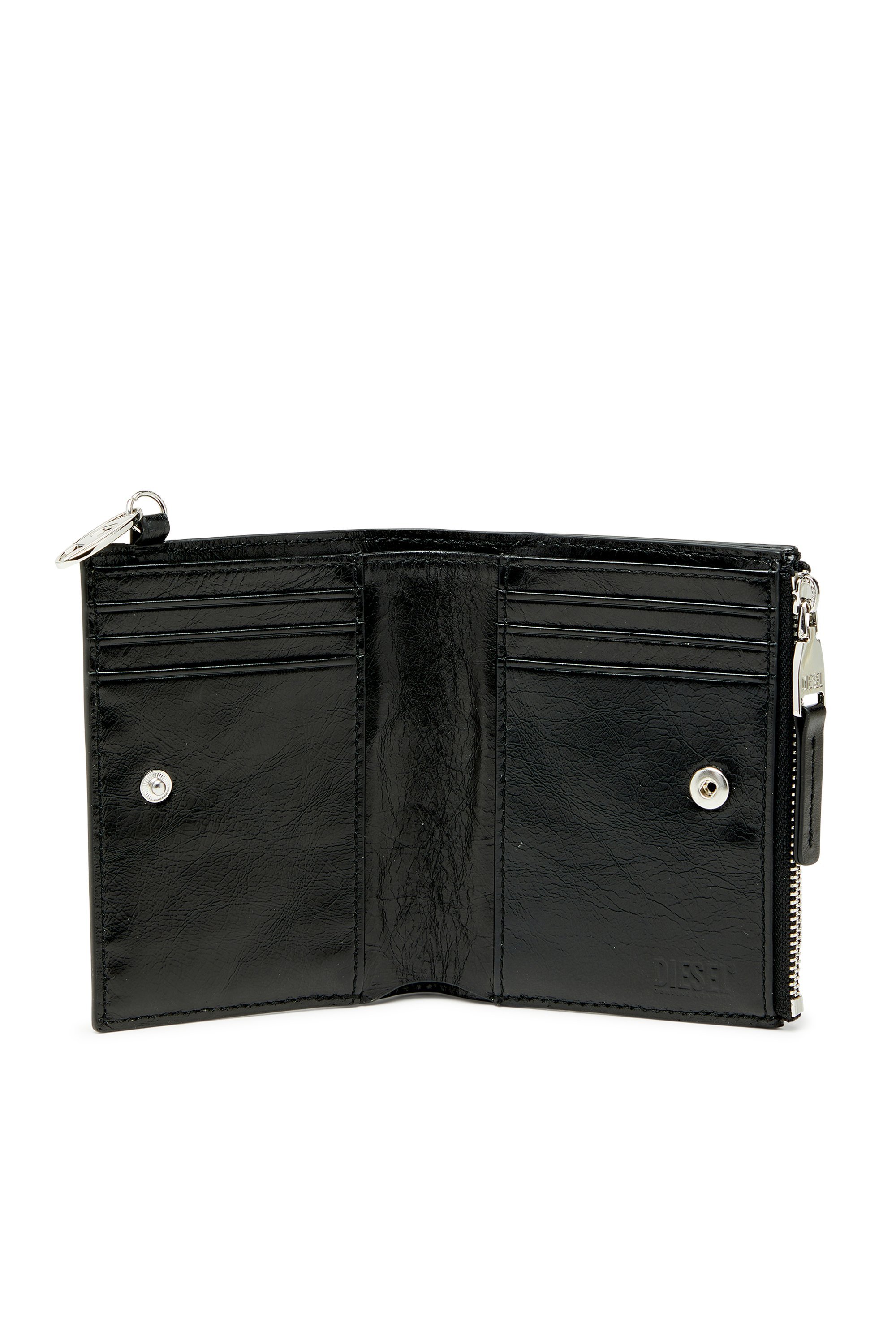 ウィメンズ 二つ折りウォレット OVAL-D BI FOLD ZIP I ディーゼル 財布・ポーチ・ケース 財布 ブラック