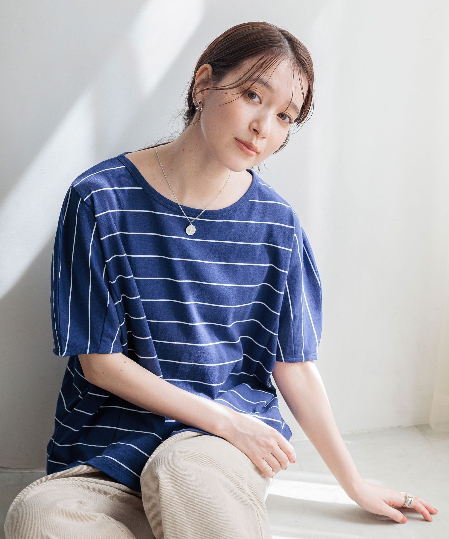 【SALE／50%OFF】studio CLIP コットンタックスリーブTシャツ スタディオクリップ トップス カットソー・Tシャツ ホワイト ブラック