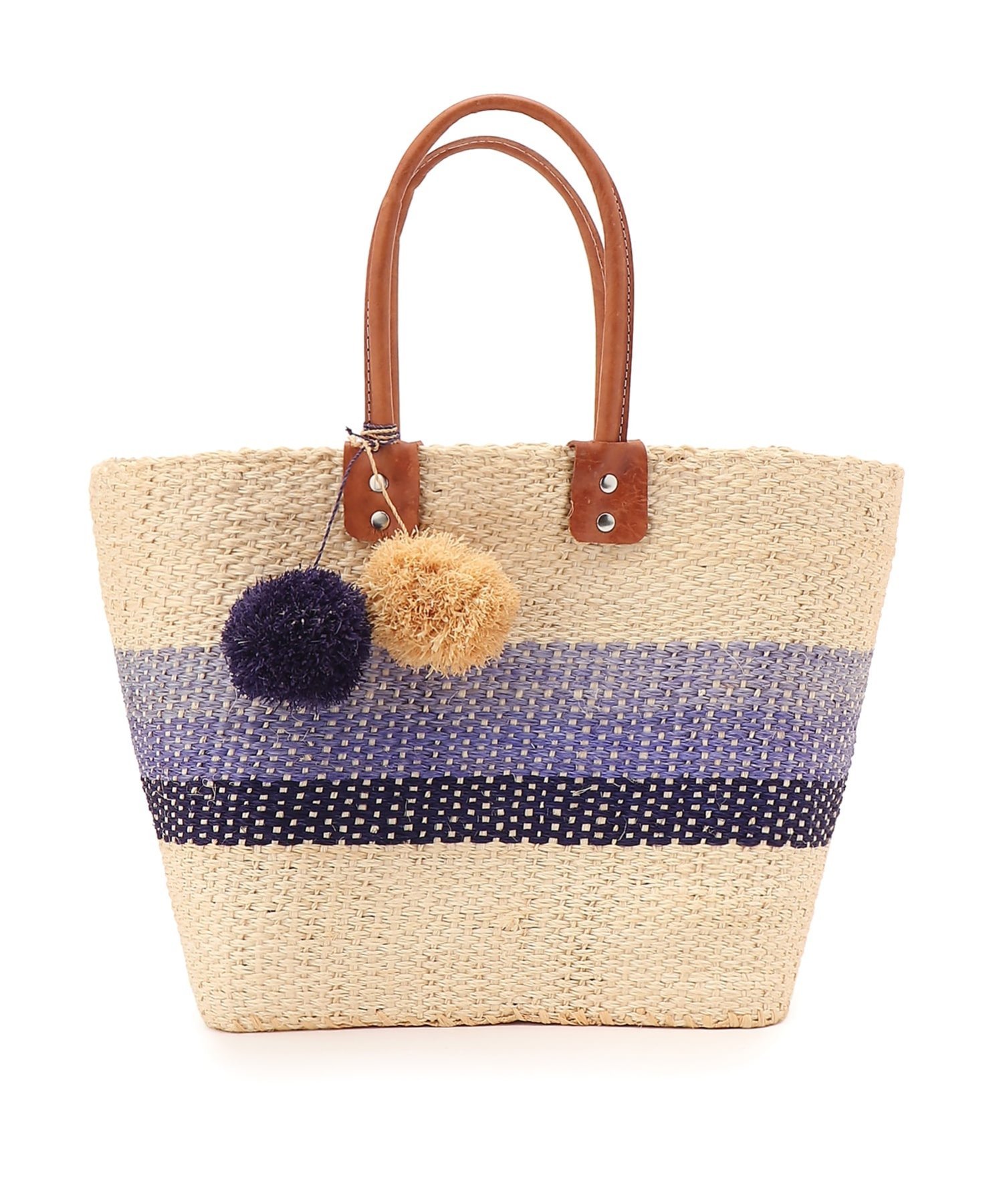 Moon Bird Moon Bird/(U)anaka / マダガスカルボーダートートバッグ スワラージ バッグ トートバッグ ベージュ