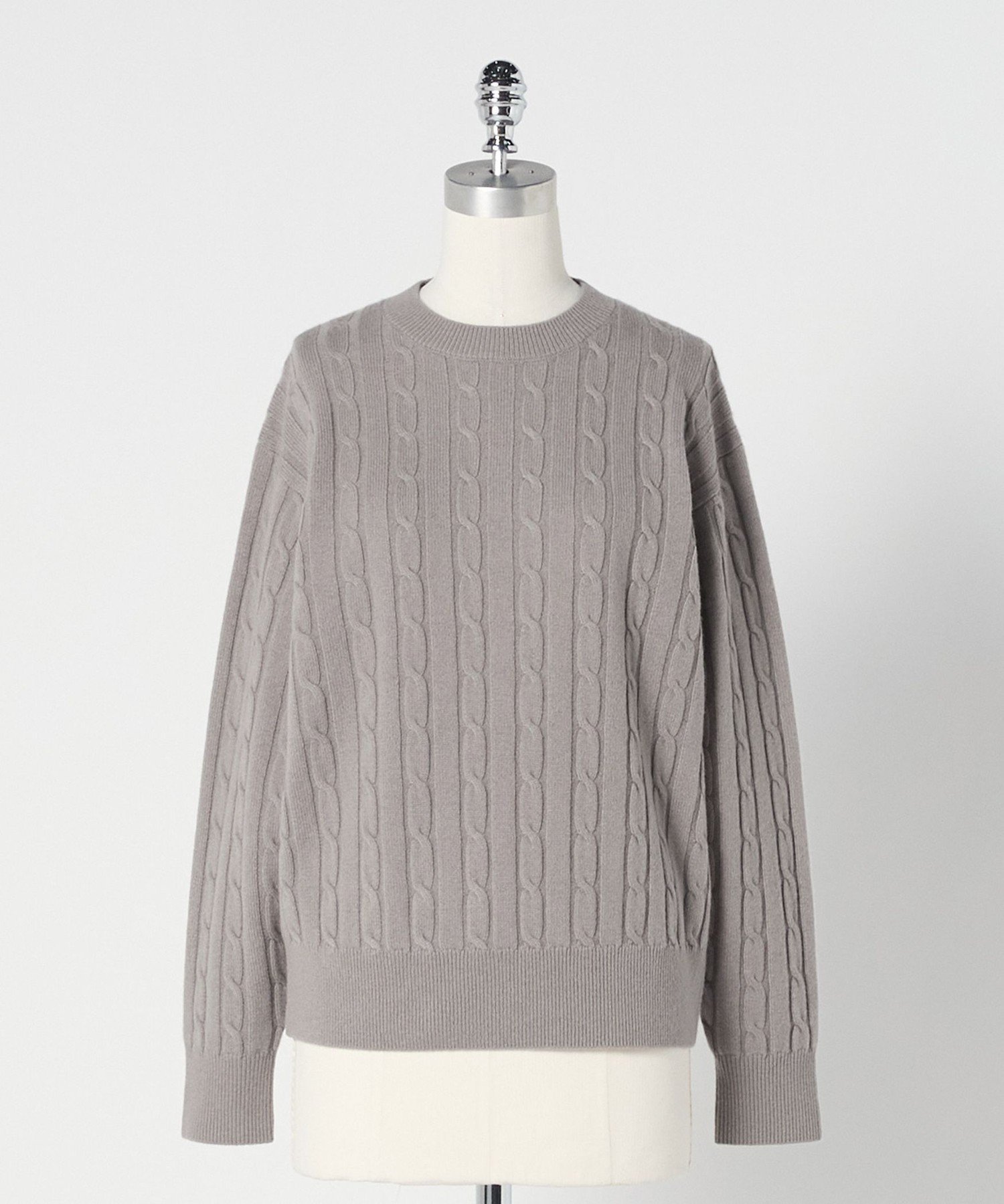 ＜LOEFF＞カシミヤ ケーブル ニット ユナイテッドアローズ アウトレット トップス ニット グレー パープル