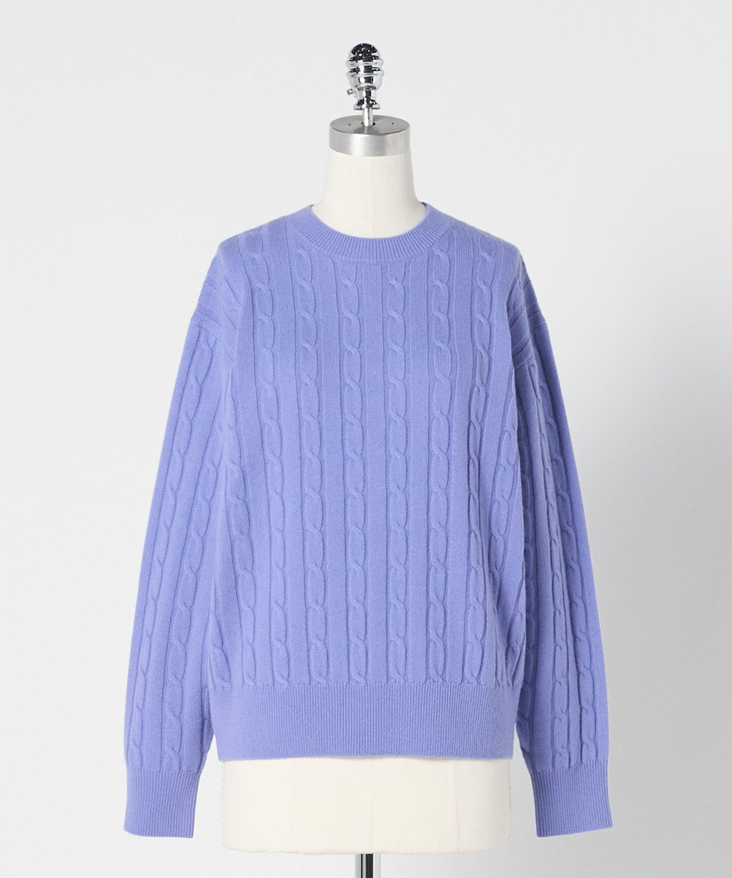 ＜LOEFF＞カシミヤ ケーブル ニット ユナイテッドアローズ アウトレット トップス ニット グレー パープル