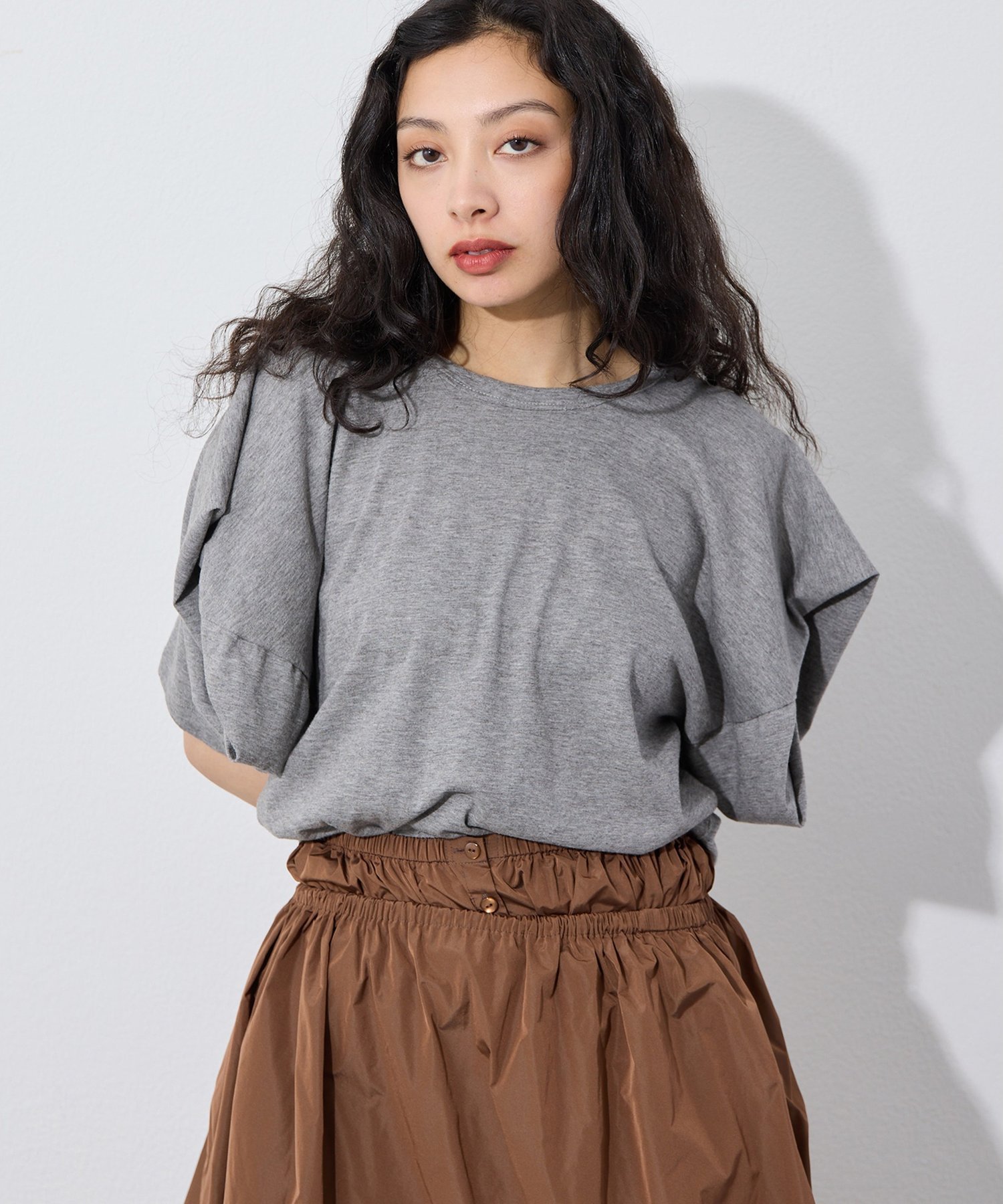 Whim Gazette 【GEMINI】変形カットソー ウィム ガゼット トップス カットソー・Tシャツ ホワイト グレー ブラック
