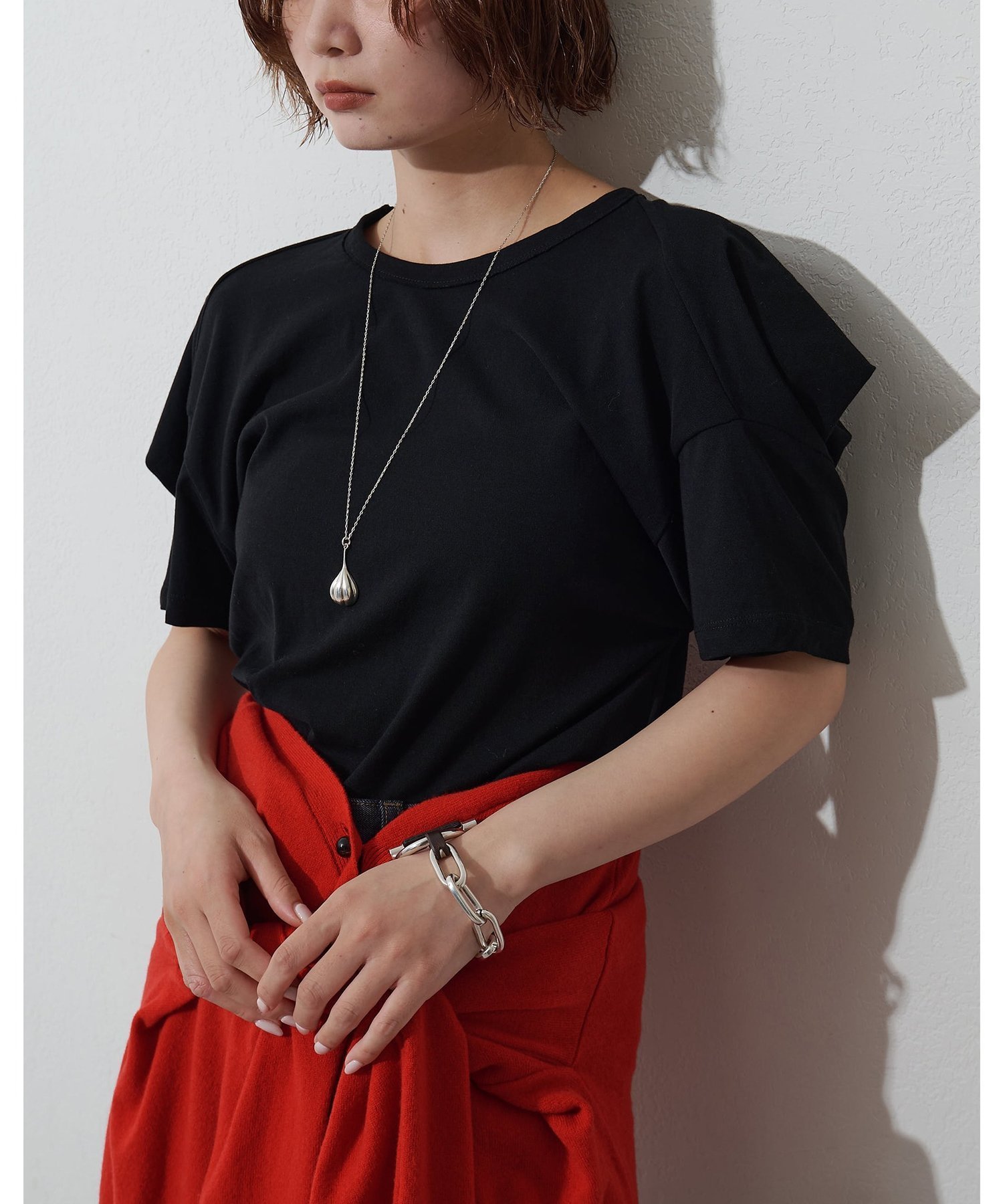 Whim Gazette 【GEMINI】変形カットソー ウィム ガゼット トップス カットソー・Tシャツ ホワイト グレー ブラック
