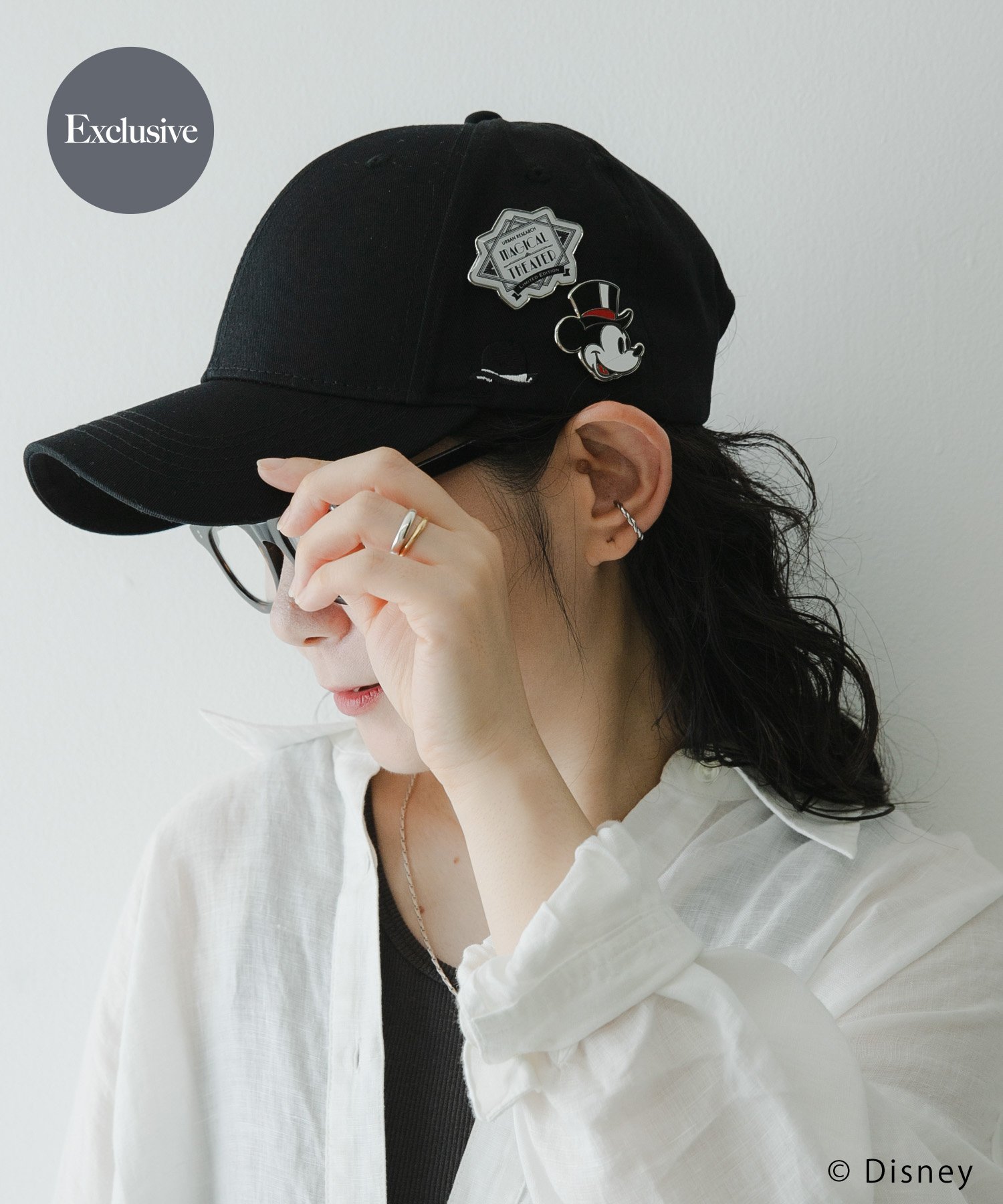 URBAN RESEARCH 別注/Disney/ピンバッジCAP アーバンリサーチ 帽子 キャップ レッド ブラック【送料無料】