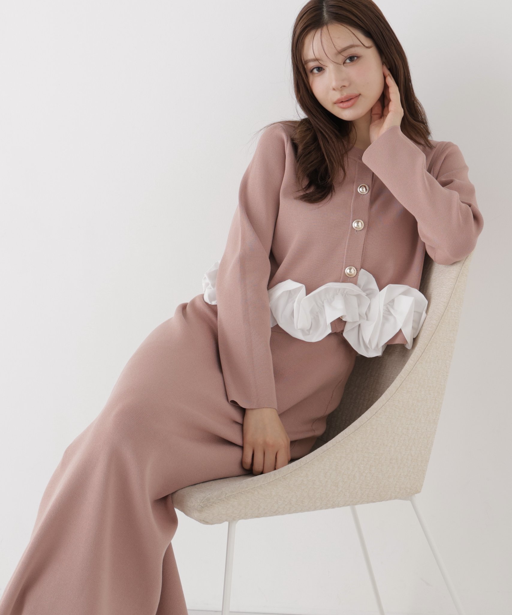 PROPORTION BODY DRESSING ホイップヘムニットセットアップ プロポーションボディドレッシング ワンピース・ドレス ワンピース ブルー ホワイト【送料無料】