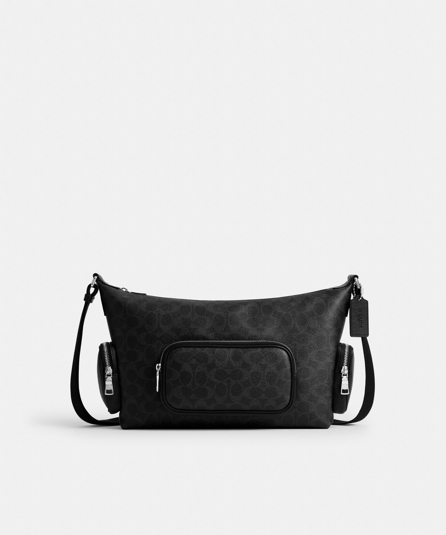 【SALE／40%OFF】COACH OUTLET 【公式】フィン クロスボディ バッグ・ポケット・シグネチャー キャンバス コーチ　アウトレット バッグ ショルダーバッグ ブラック【送料無料】