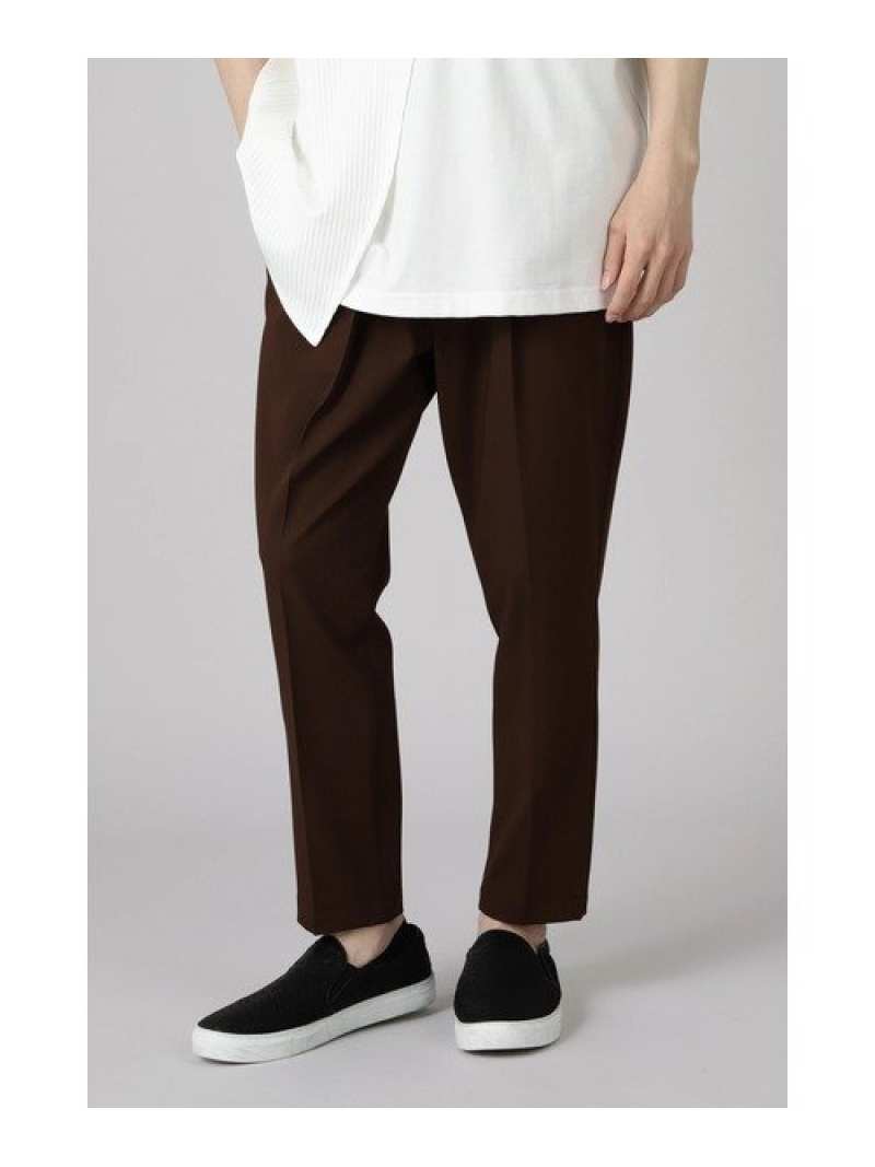 【SALE／50%OFF】TORNADO MART TORNADO MART∴2タックテーパードイージースラックス トルネードマート パンツ その他のパンツ ブラウン ブラック【送料無料】