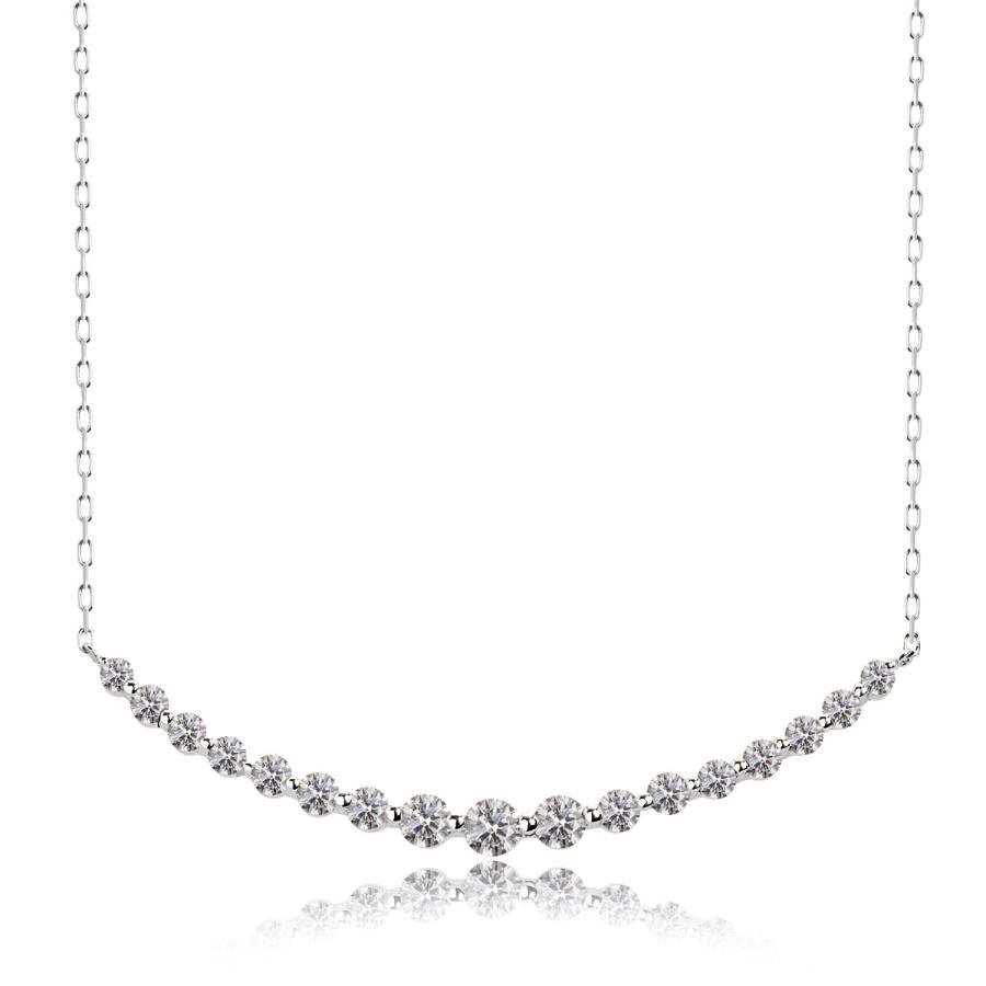 LARA Christie (W)ダイヤモンド スマイルライン ネックレス 1.0ct DPS鑑別カード付 ララクリスティー アクセサリー・腕時計 ネックレス イエロー シルバー【送料無料】
