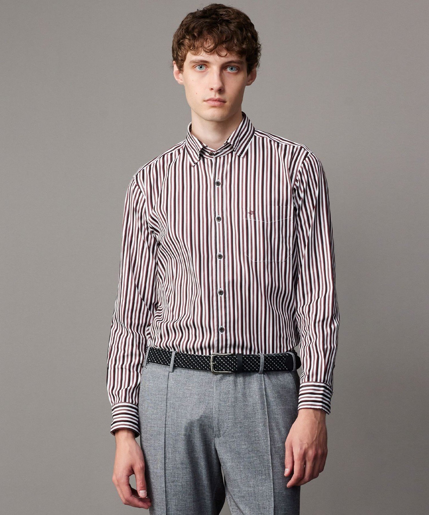 【SALE／30%OFF】JOSEPH ABBOUD 【キングサイズ・オーガニックコットン・柔らかな肌触り】カラーストライプ シャツ ジョセフアブード トップス シャツ・ブラウス ブルー カーキグリーン レッド ネイビー【送料無料】