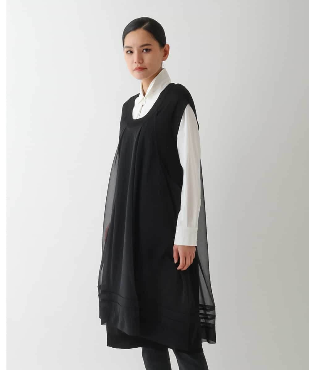 HIROKO BIS シアージョイントニットワンピース ヒロコ ビス ワンピース・ドレス ワンピース カーキグリーン ブラック