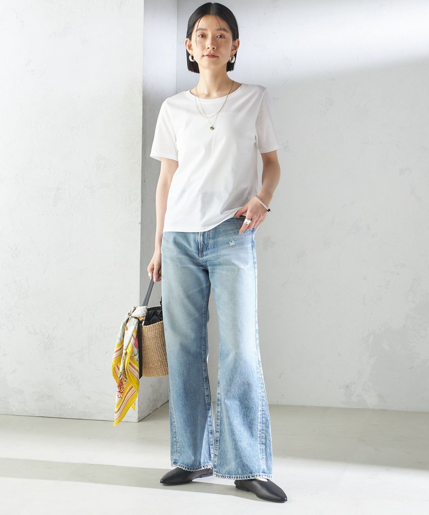 【SALE／50%OFF】SHIPS WOMEN ギザコットン ベーシック TEE シップス トップス カットソー・Tシャツ ホワイト