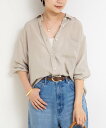 NOLLEY'S 《セットアップ対応》ウォッシャブルシルキーキュプラドレープシャツ ノーリーズ トップス シャツ・ブラウス グレー ブラウン ベージュ【送料無料...