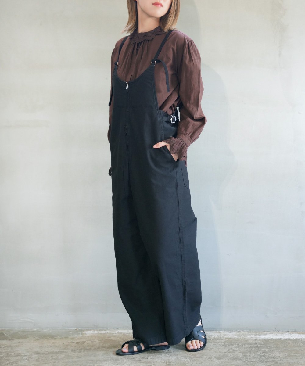 normment ノーメント スカラップ刺繍フリルブラウス ブルーコムブルー トップス シャツ・ブラウス ホワイト